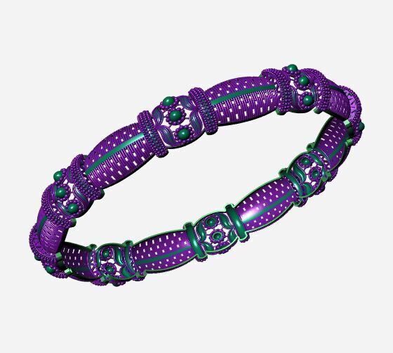 indian Traditional Bracelet 3D print model_2
