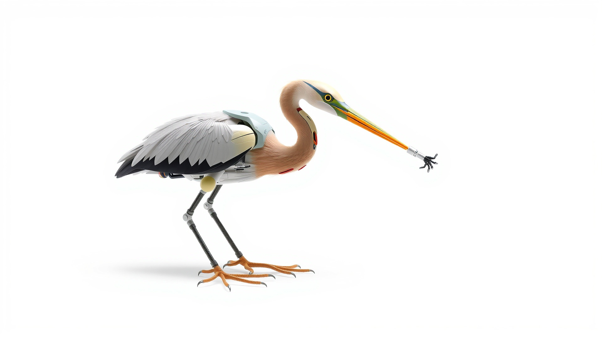 Bionic Heron with Composite Neck and Manipulator Beak Low-poly 3D model_6