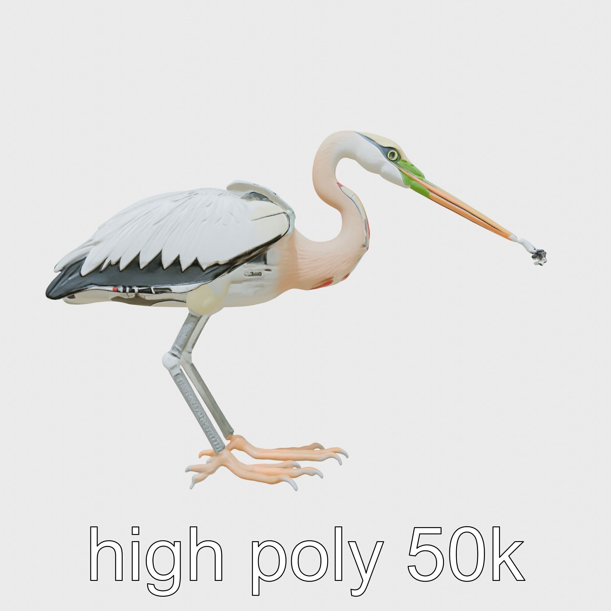 Bionic Heron with Composite Neck and Manipulator Beak Low-poly 3D model_22