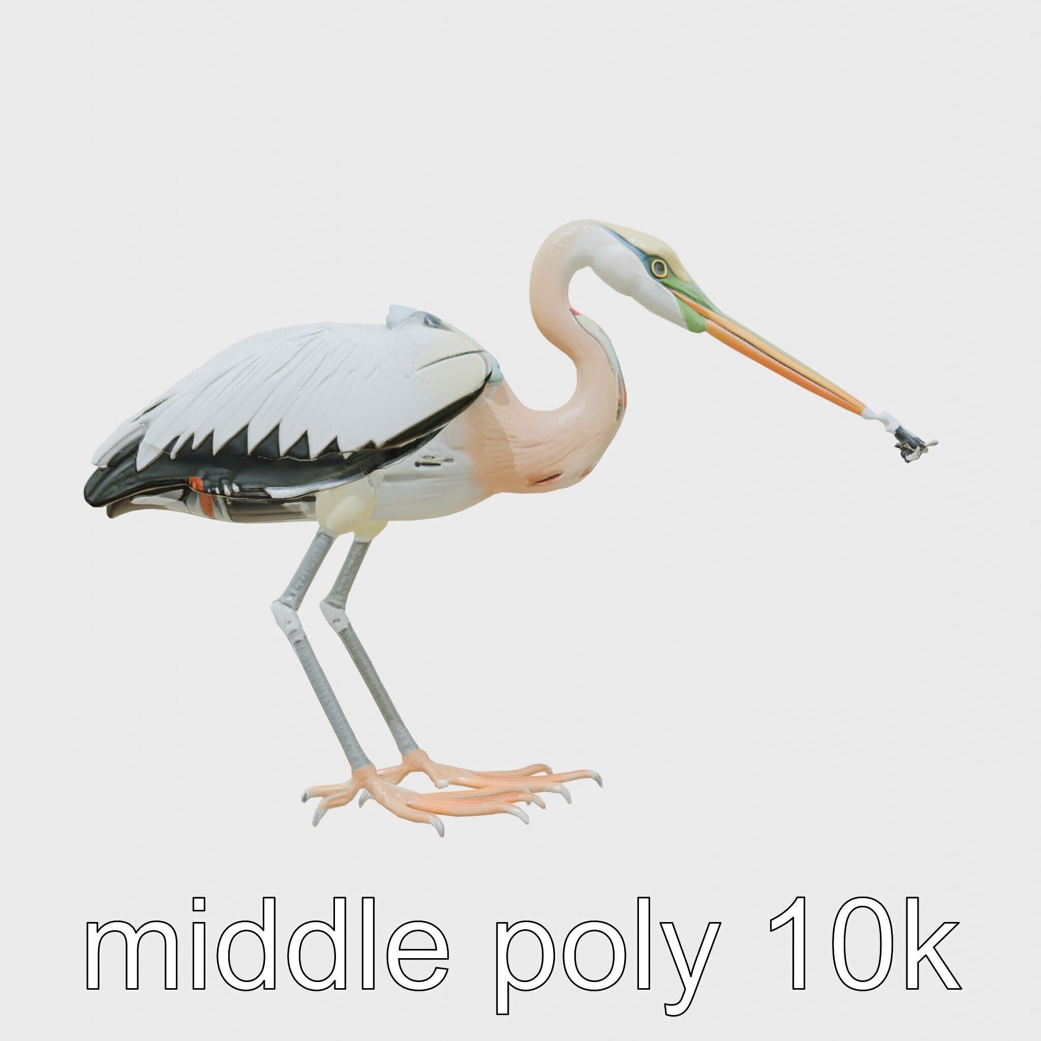 Bionic Heron with Composite Neck and Manipulator Beak Low-poly 3D model_23