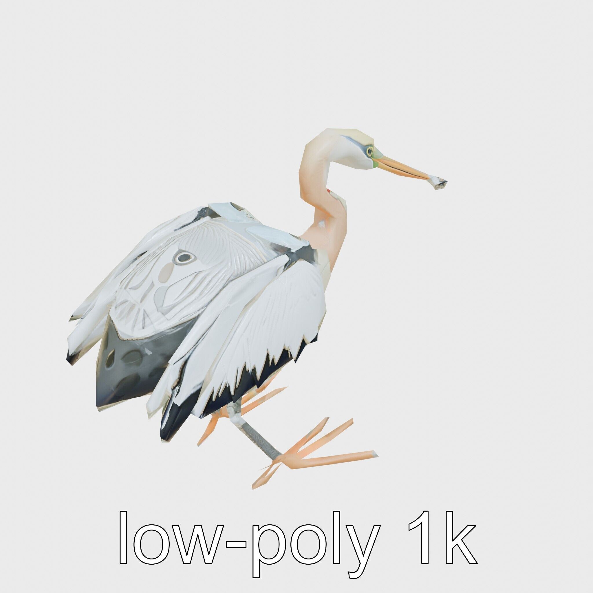 Bionic Heron with Composite Neck and Manipulator Beak Low-poly 3D model_25
