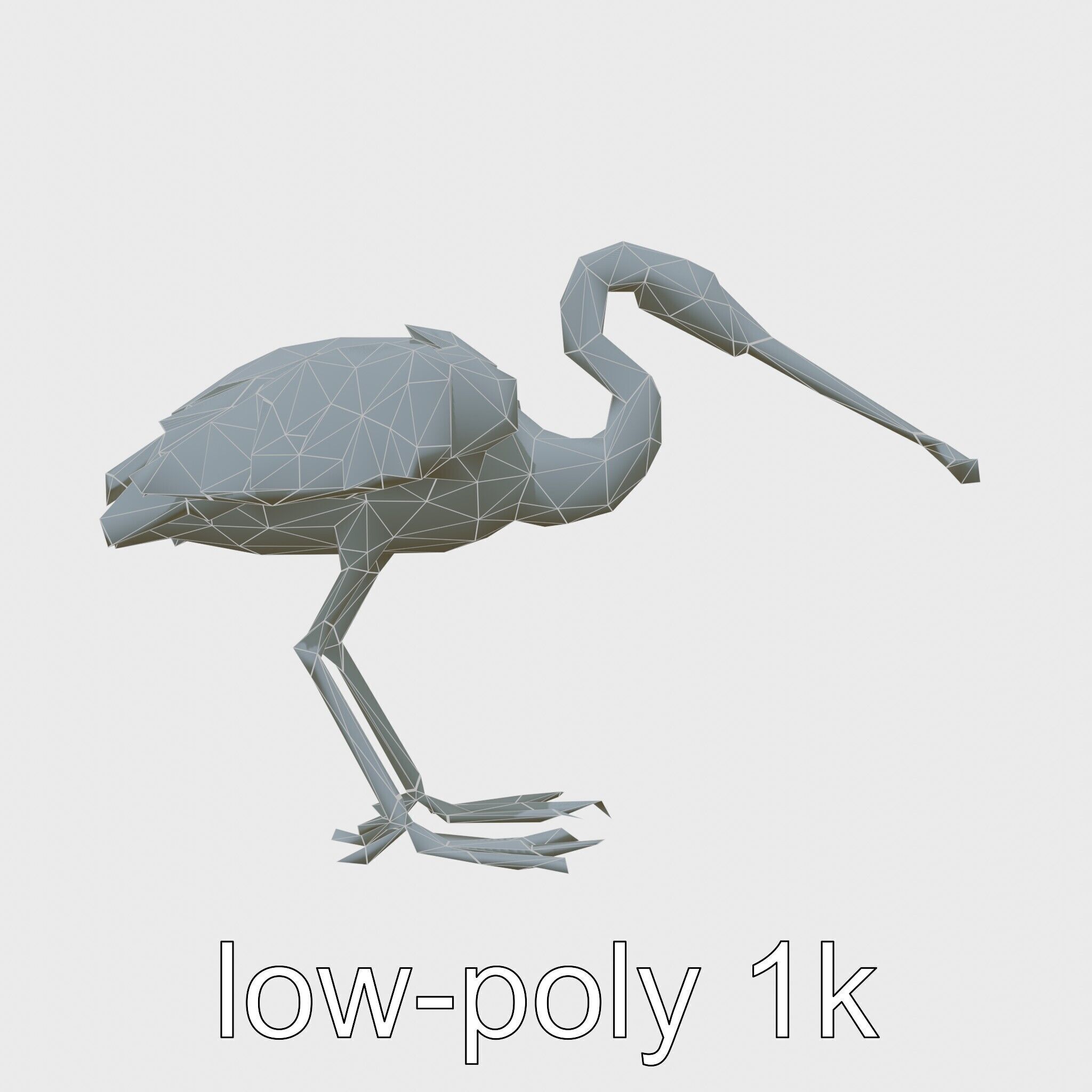 Bionic Heron with Composite Neck and Manipulator Beak Low-poly 3D model_13