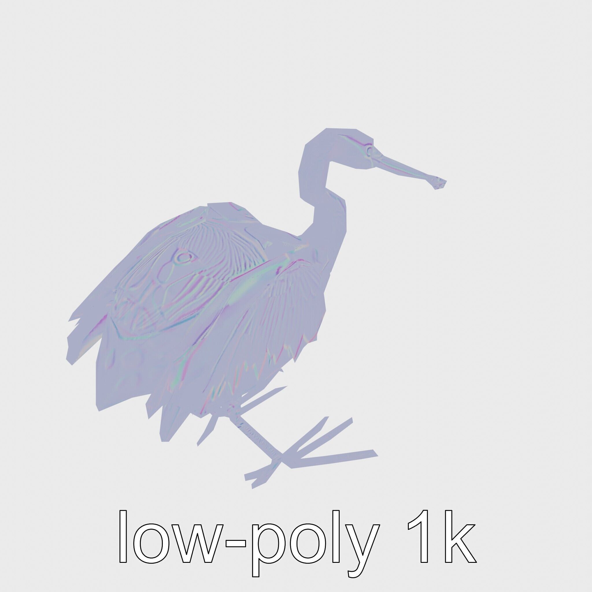 Bionic Heron with Composite Neck and Manipulator Beak Low-poly 3D model_15