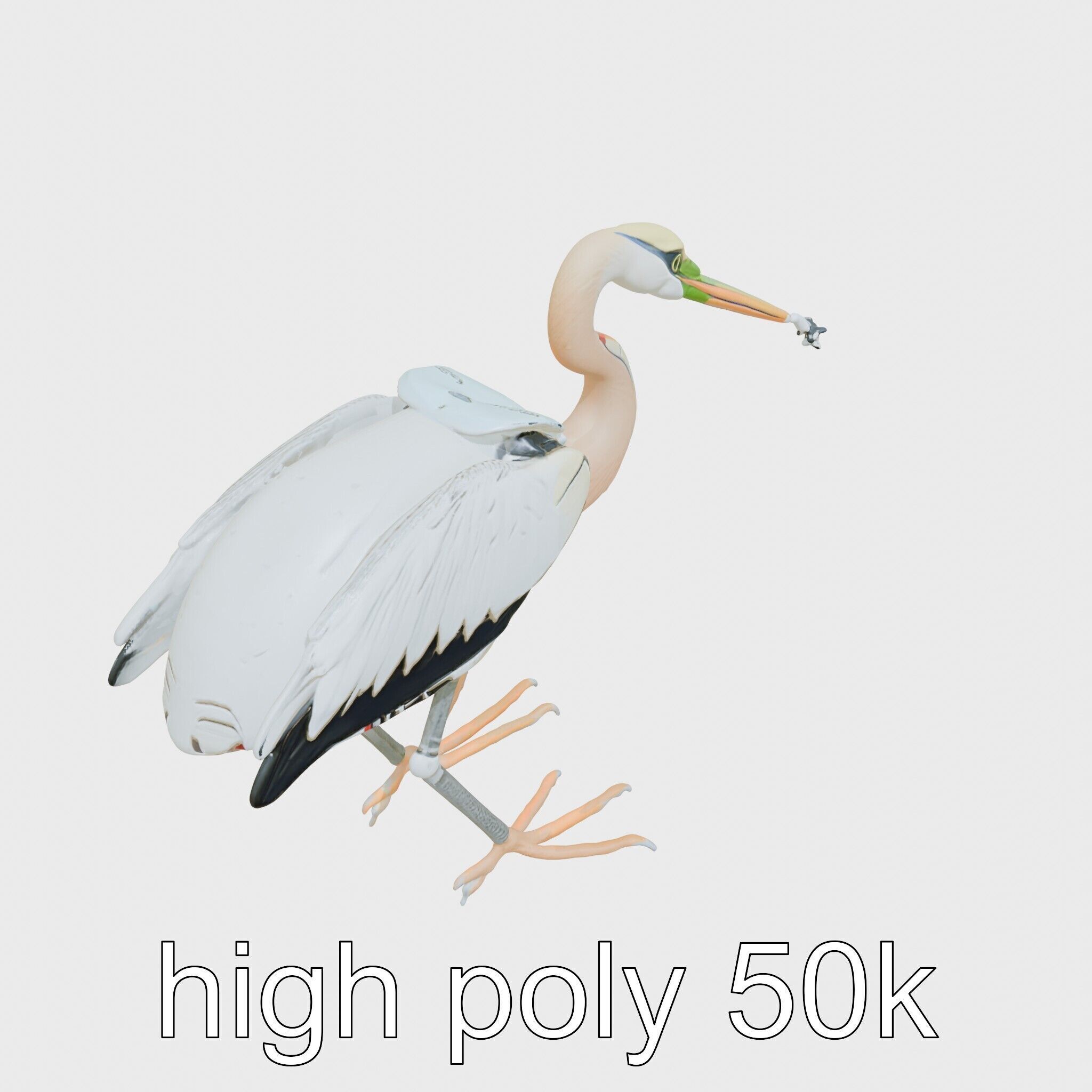 Bionic Heron with Composite Neck and Manipulator Beak Low-poly 3D model_11