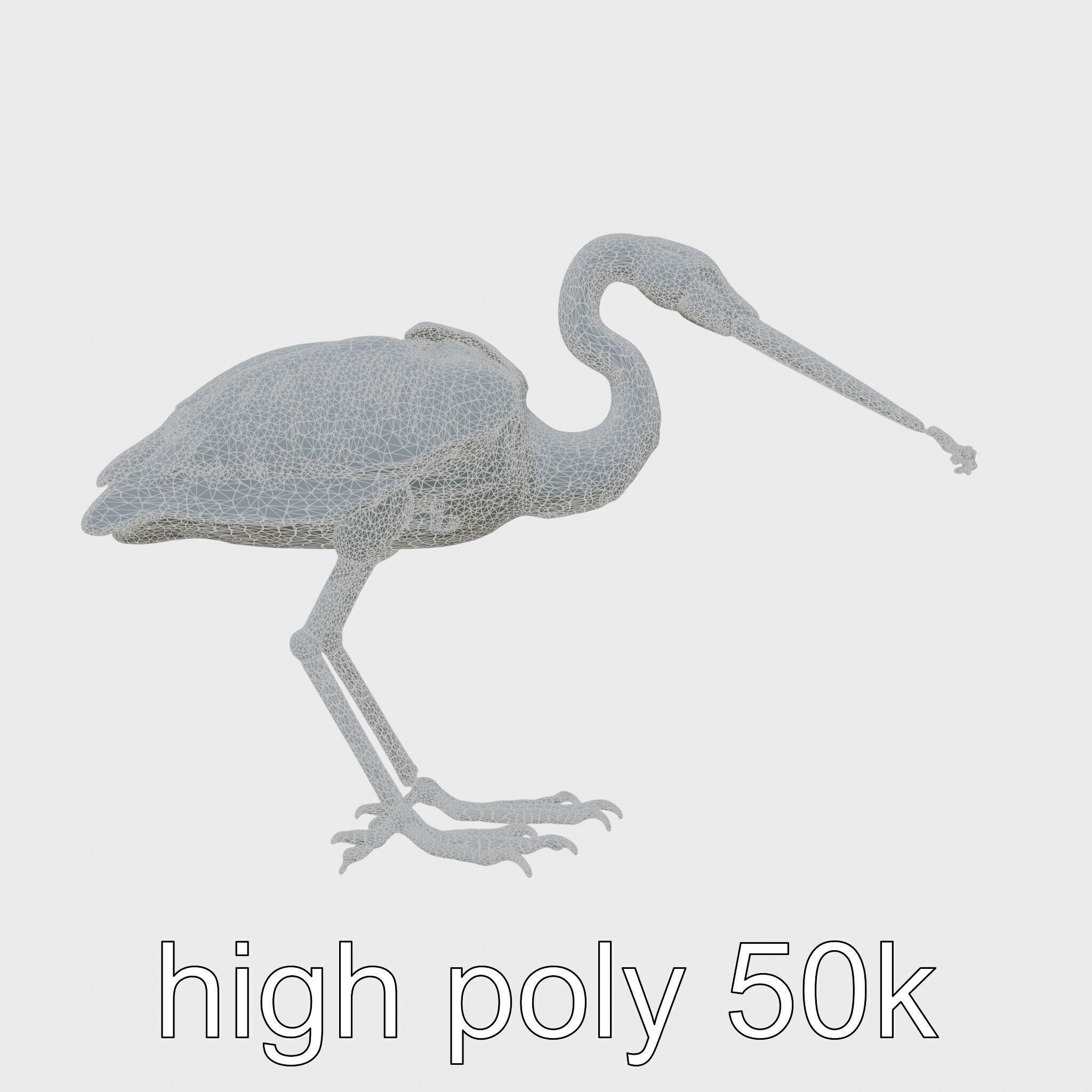 Bionic Heron with Composite Neck and Manipulator Beak Low-poly 3D model_30