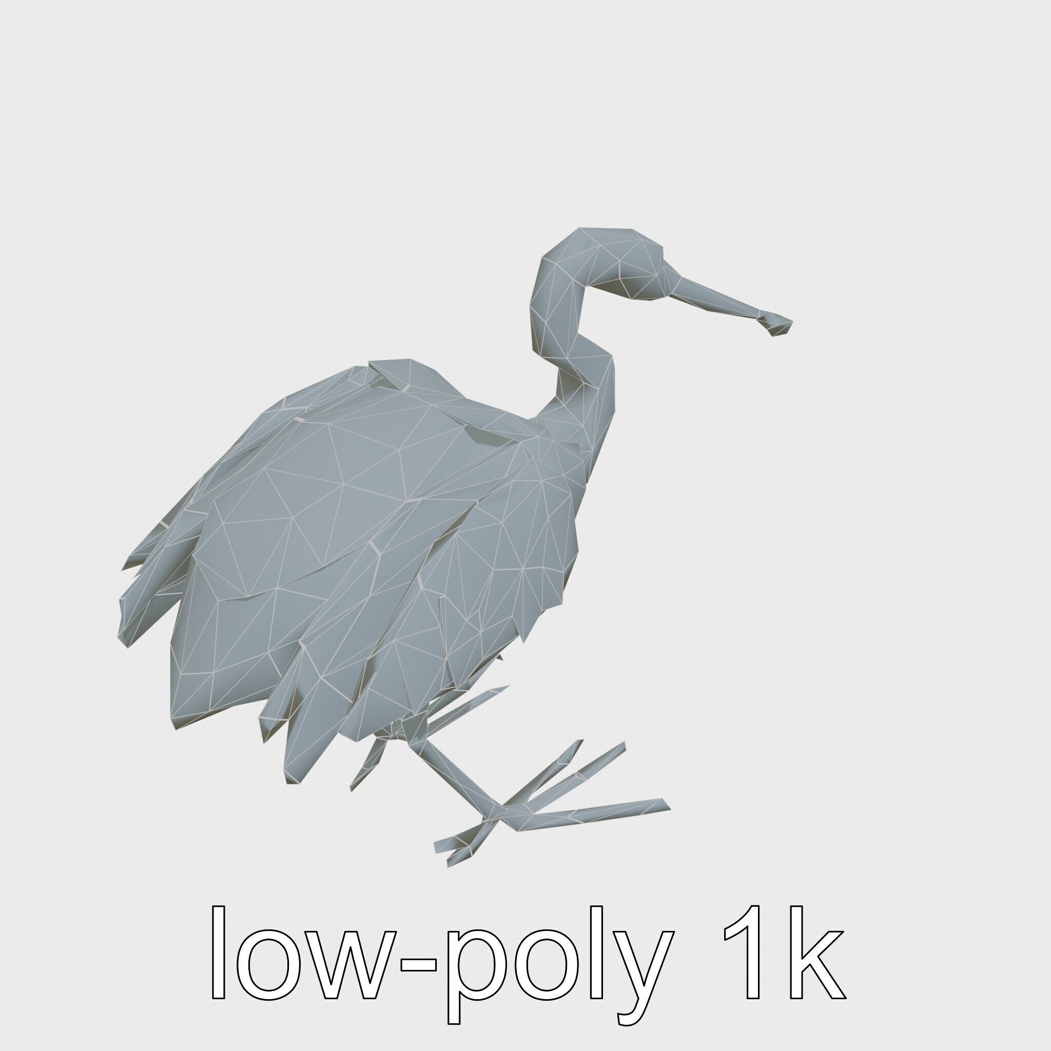 Bionic Heron with Composite Neck and Manipulator Beak Low-poly 3D model_7