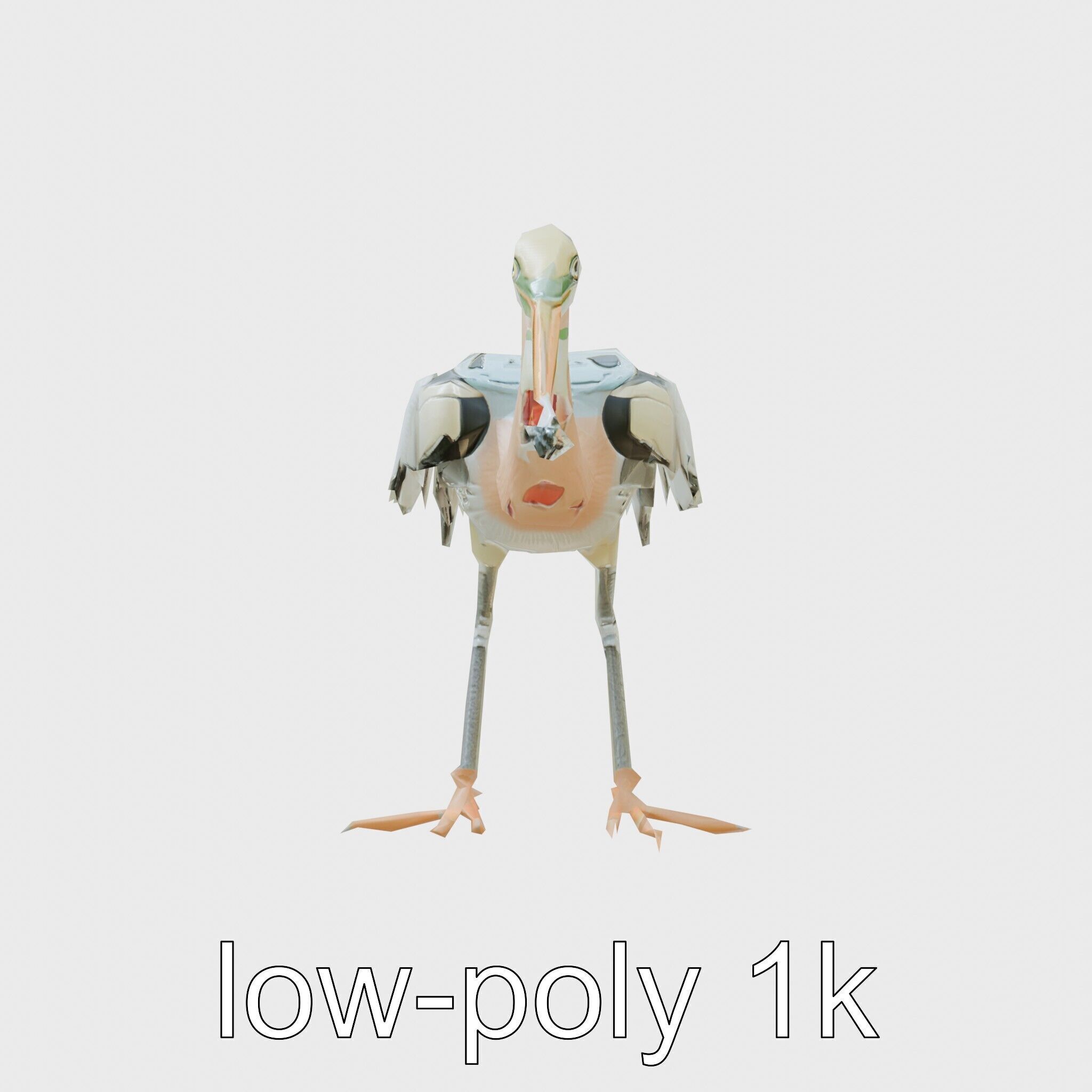 Bionic Heron with Composite Neck and Manipulator Beak Low-poly 3D model_14