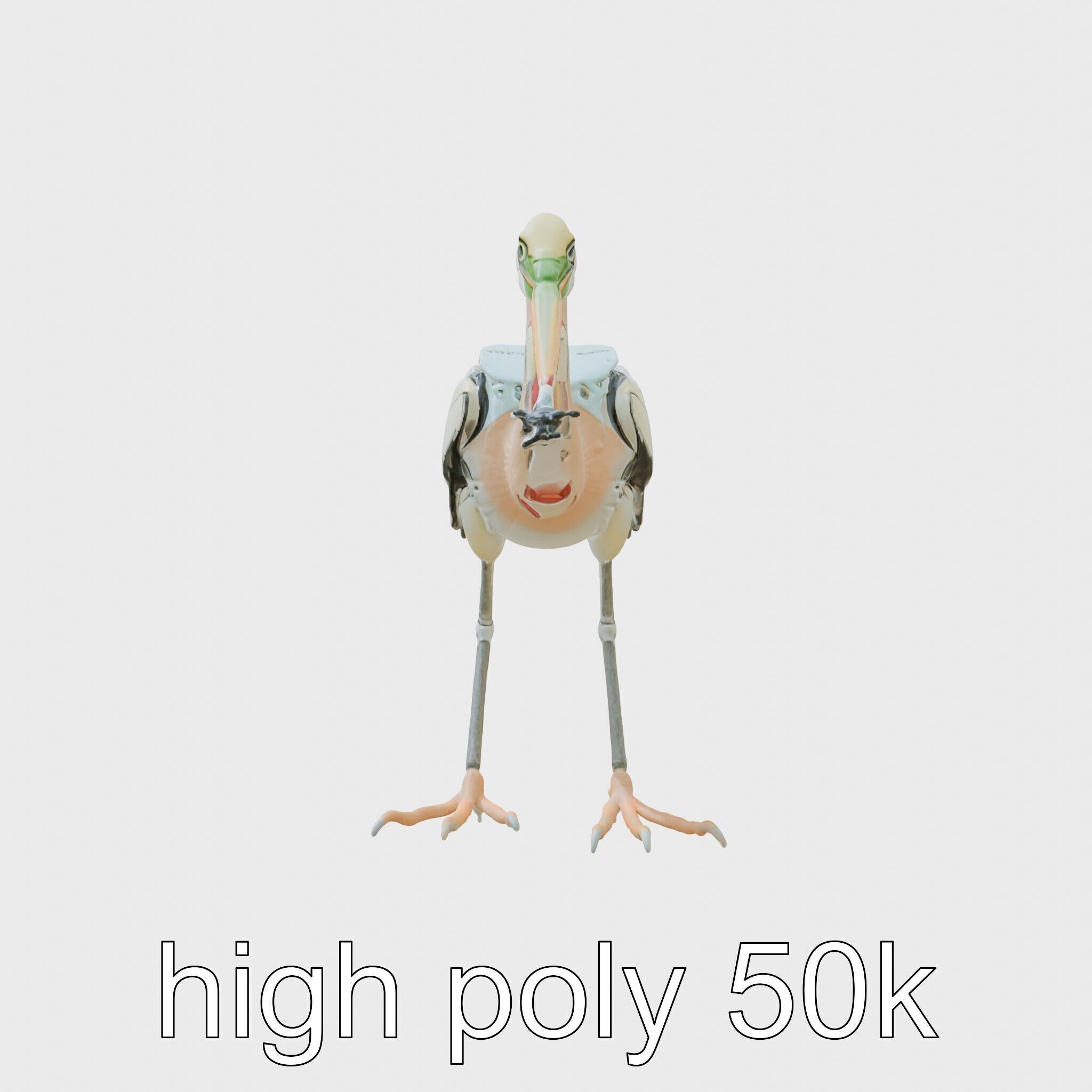 Bionic Heron with Composite Neck and Manipulator Beak Low-poly 3D model_5