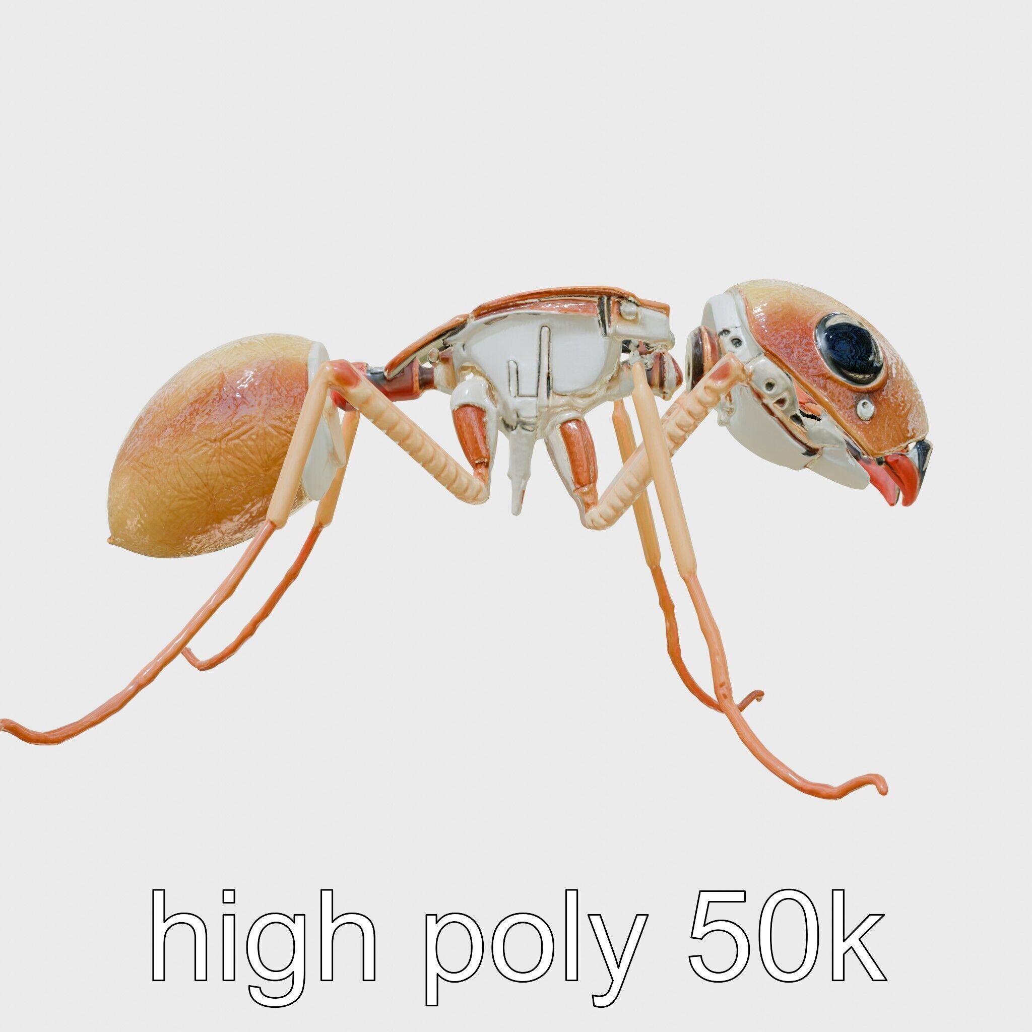 Mechanical Ant with Microscopic Manipulators Low-poly 3D model_23