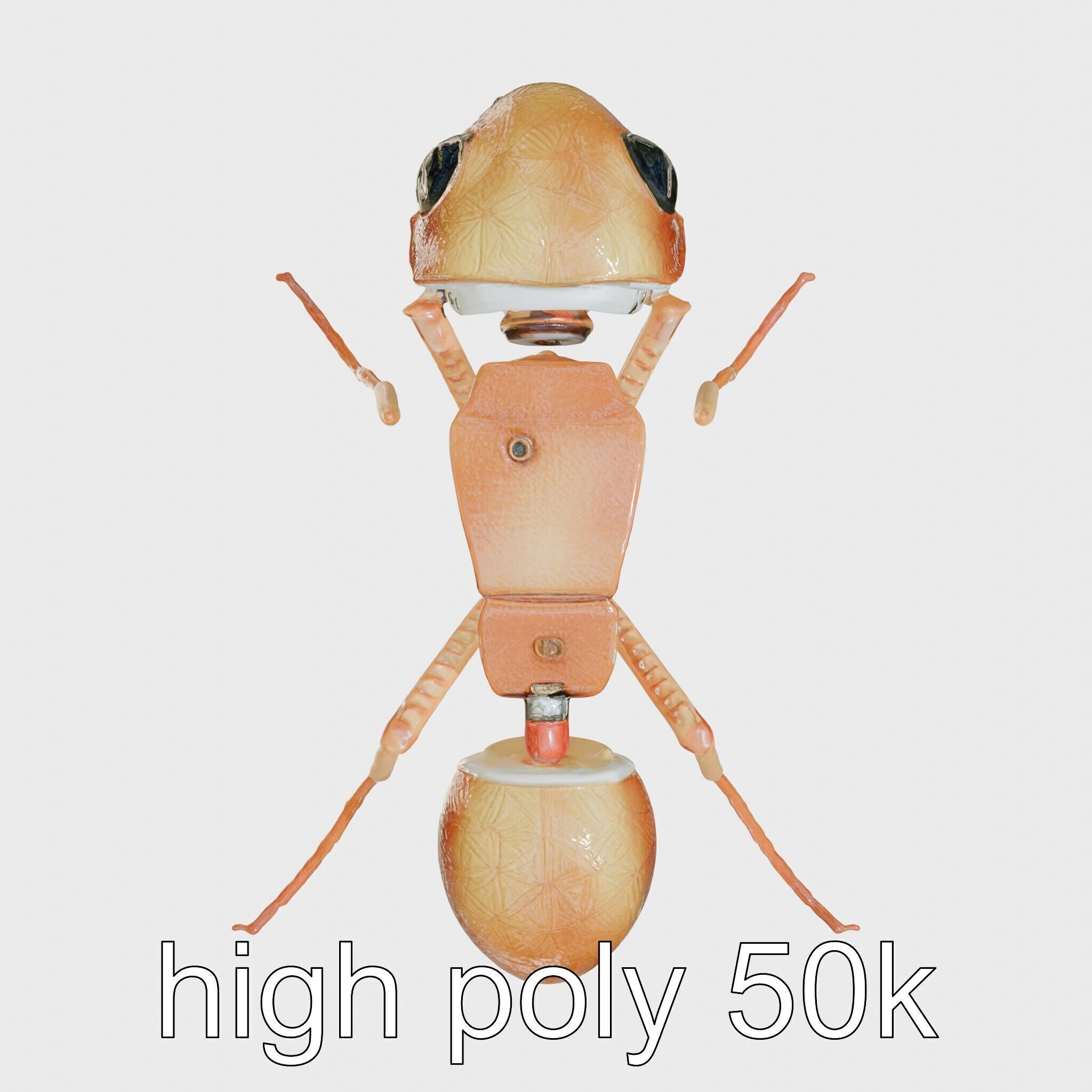 Mechanical Ant with Microscopic Manipulators Low-poly 3D model_14