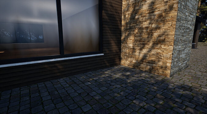 Modern A-Frame Luxury Villa - Architectural Visualization - UE5 3D model 3