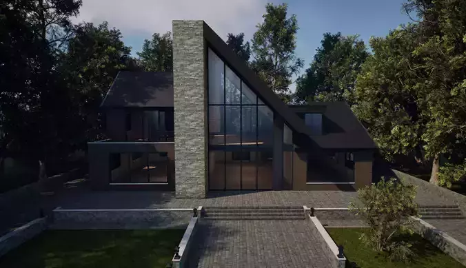 Modern A-Frame Luxury Villa - Architectural Visualization - UE5