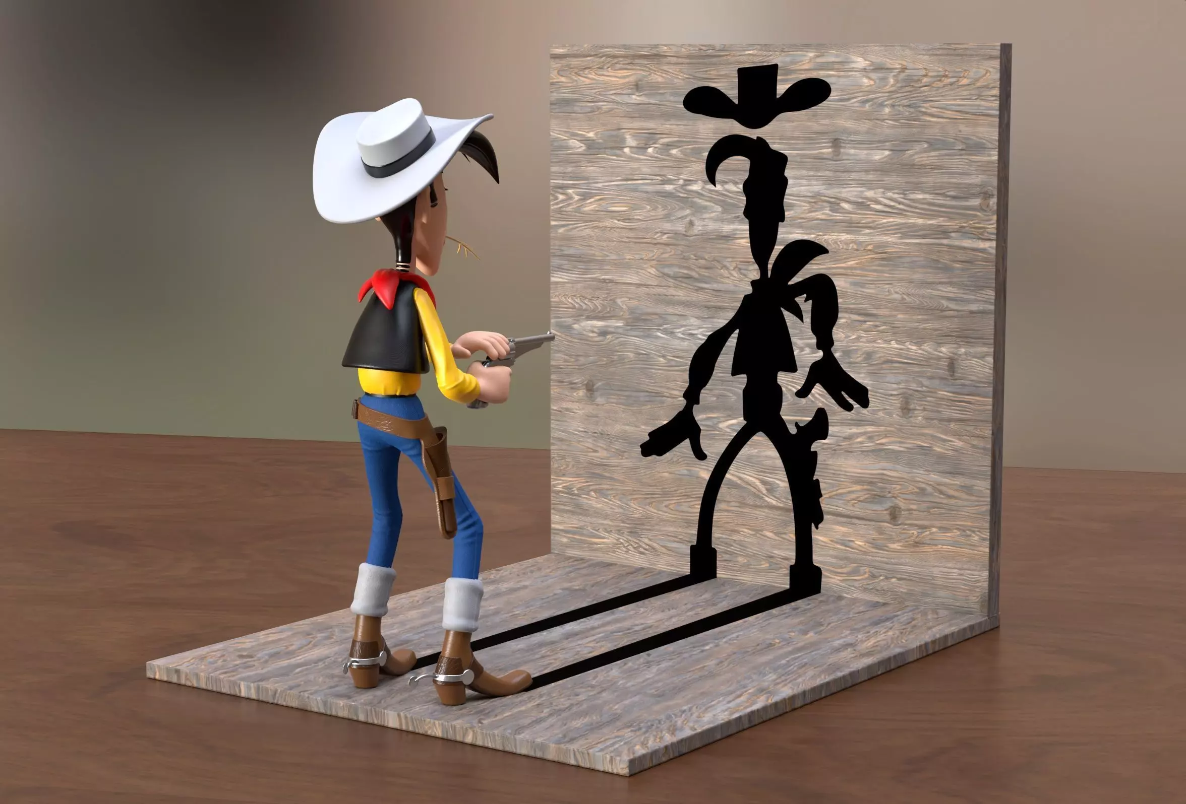 Lucky Luke 3D print model_0