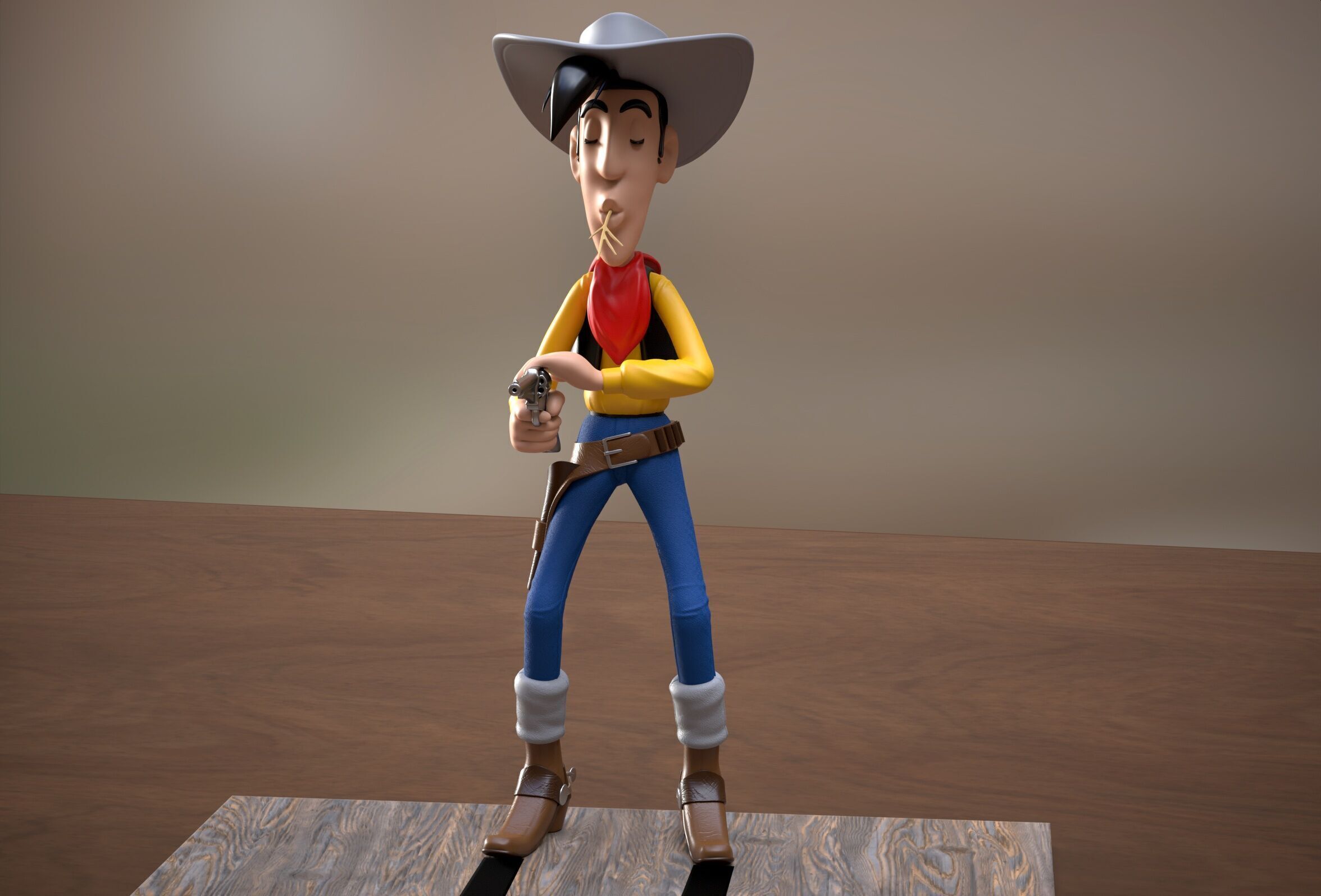 Lucky Luke 3D print model_3