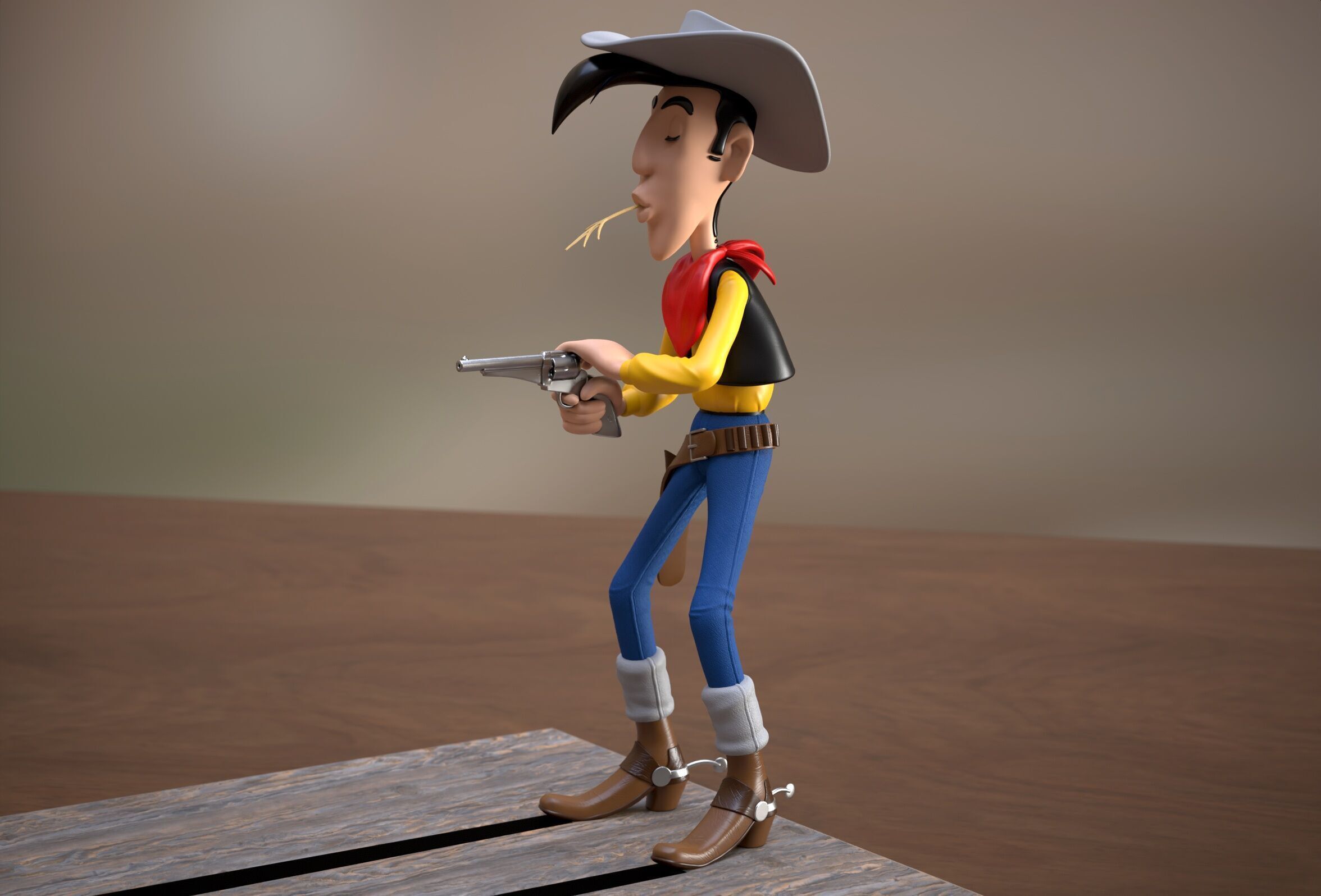 Lucky Luke 3D print model_4