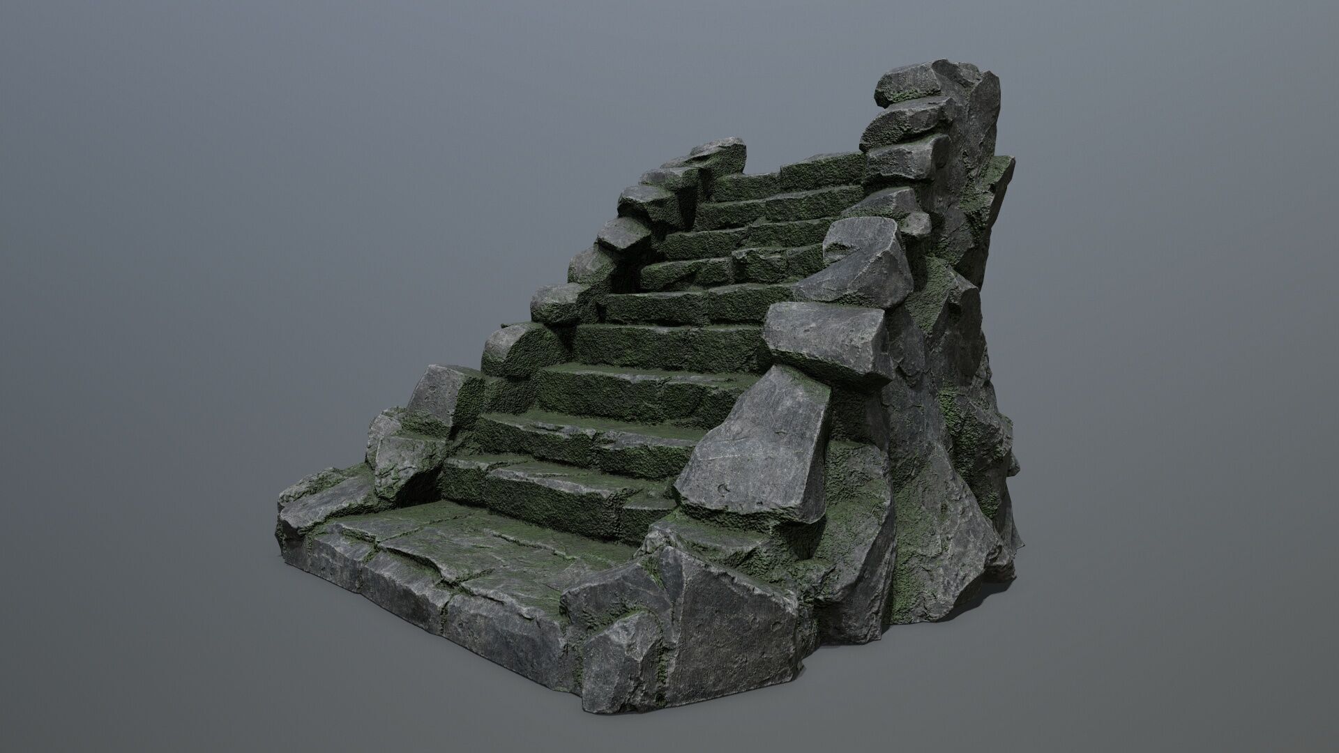 stairs Low-poly 3D model_1