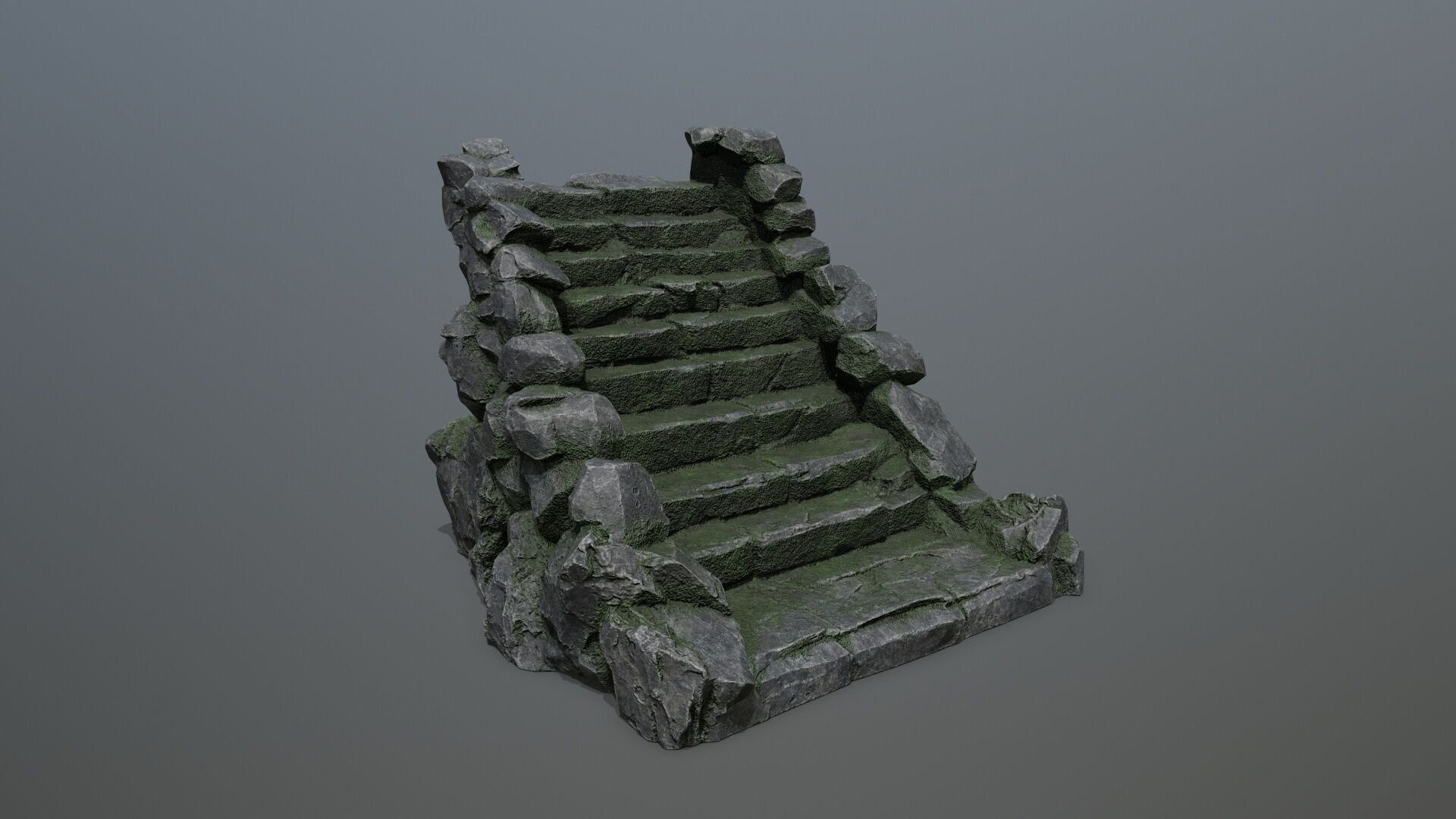 stairs Low-poly 3D model_3