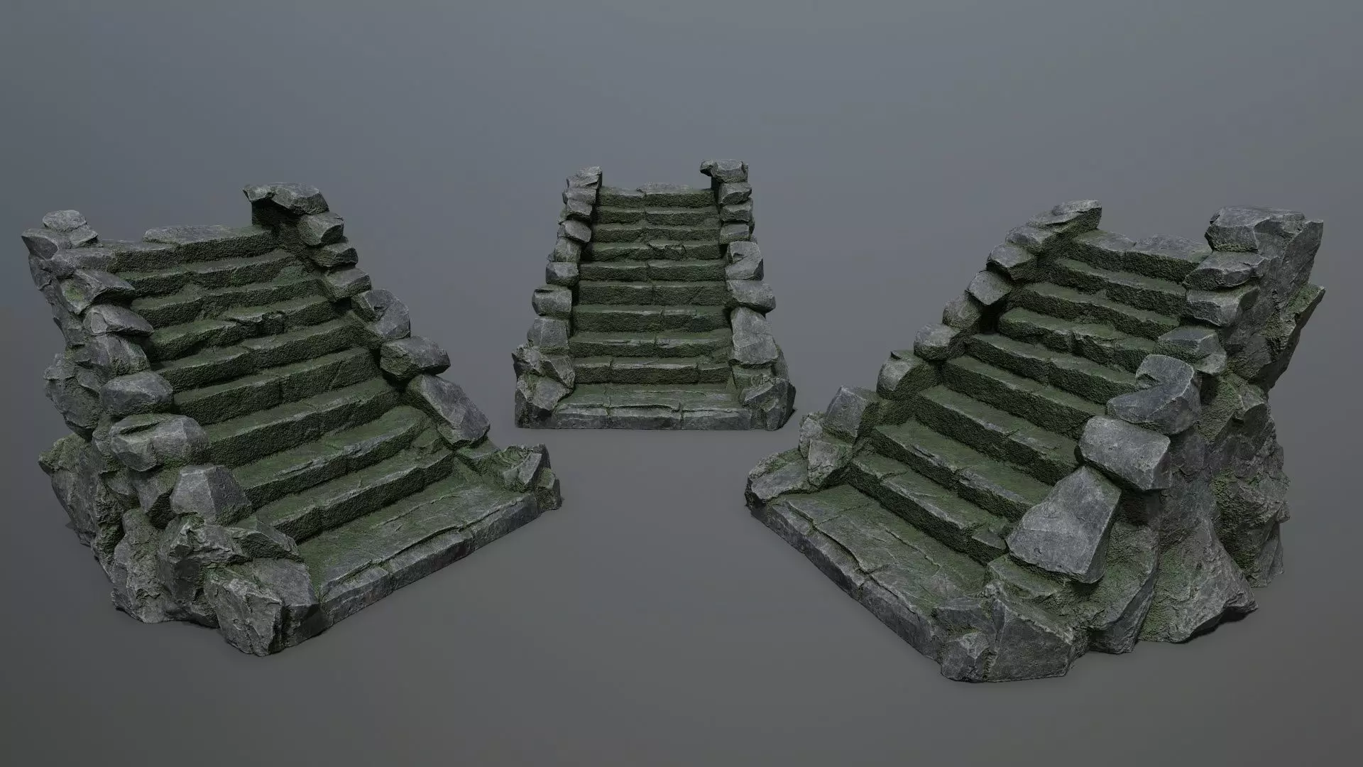 stairs Low-poly 3D model_0