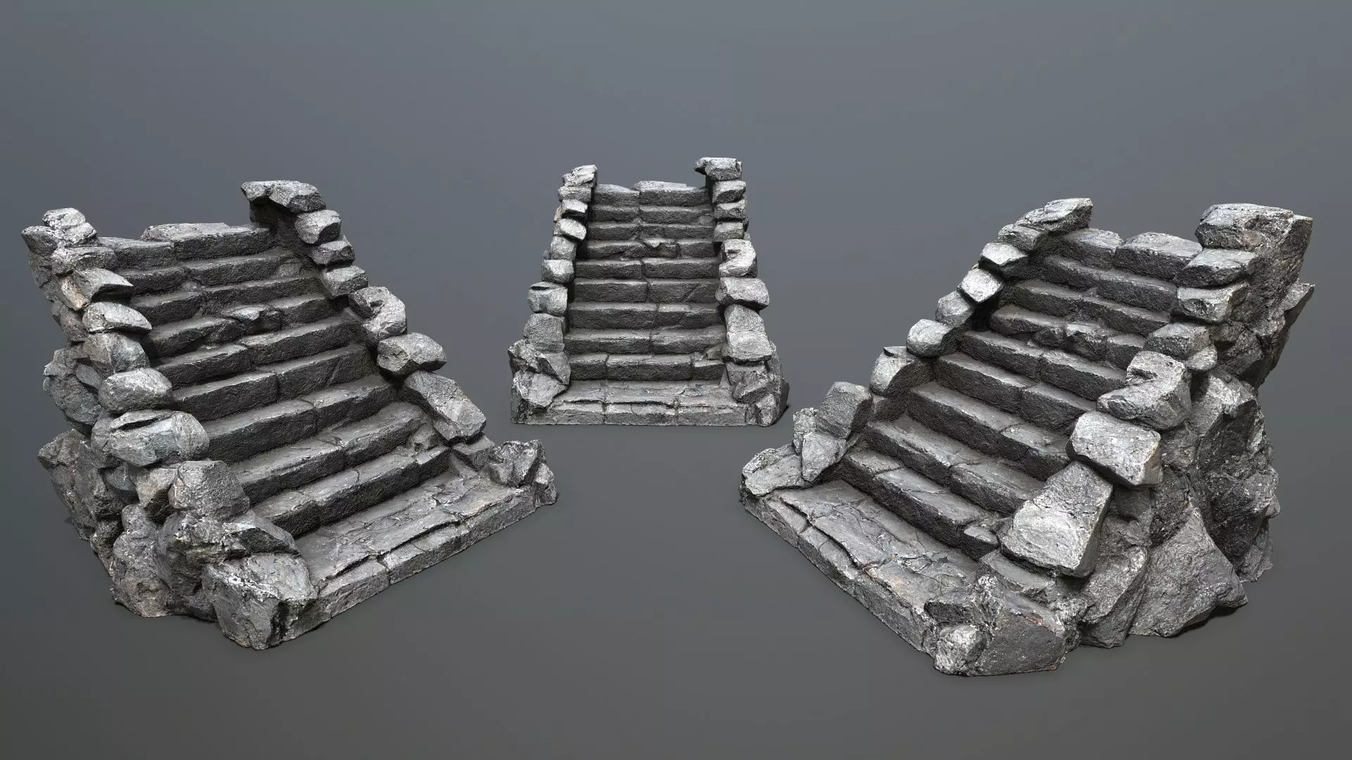 stairs Low-poly 3D model_0