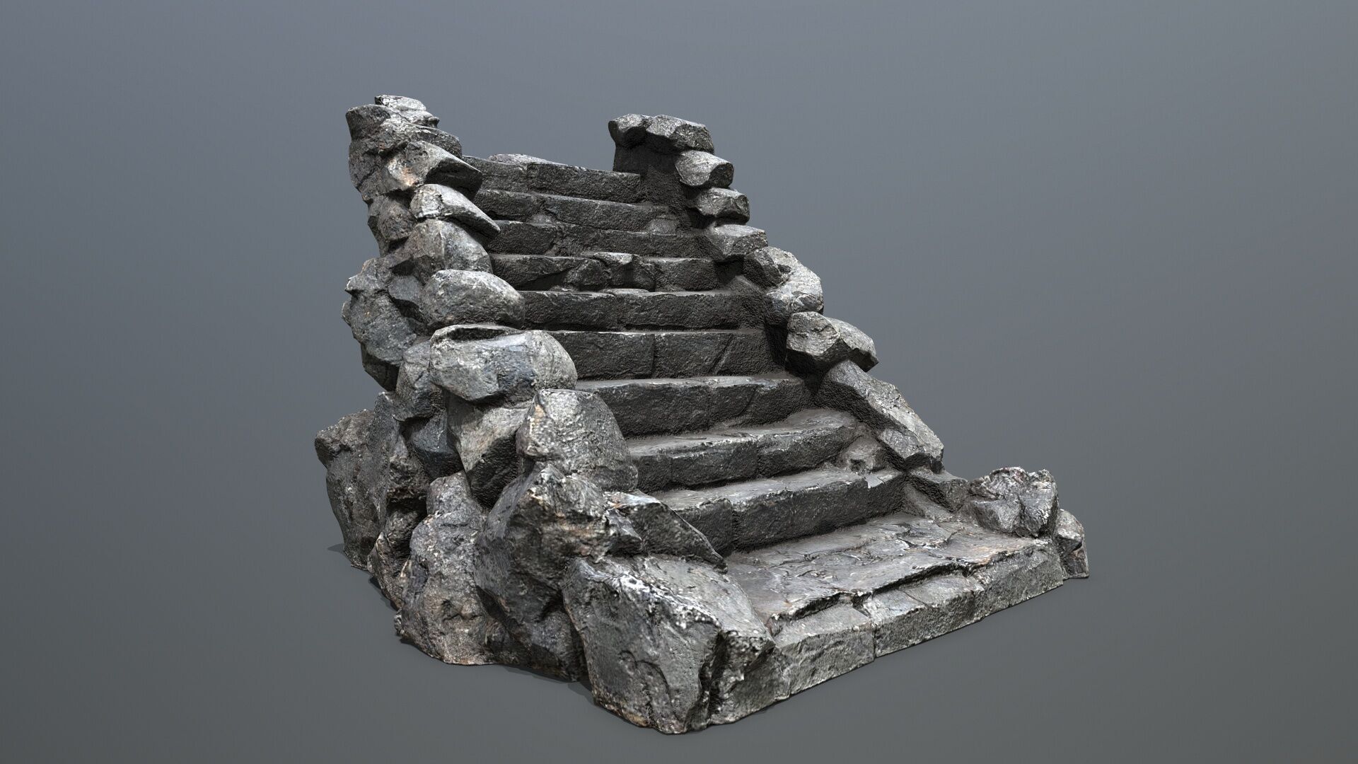 stairs Low-poly 3D model_2