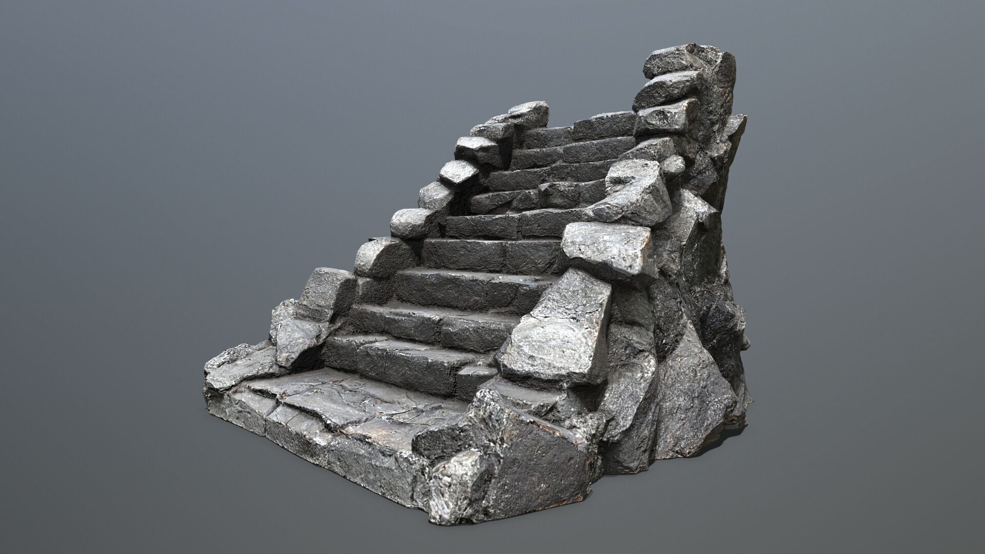 stairs Low-poly 3D model_1