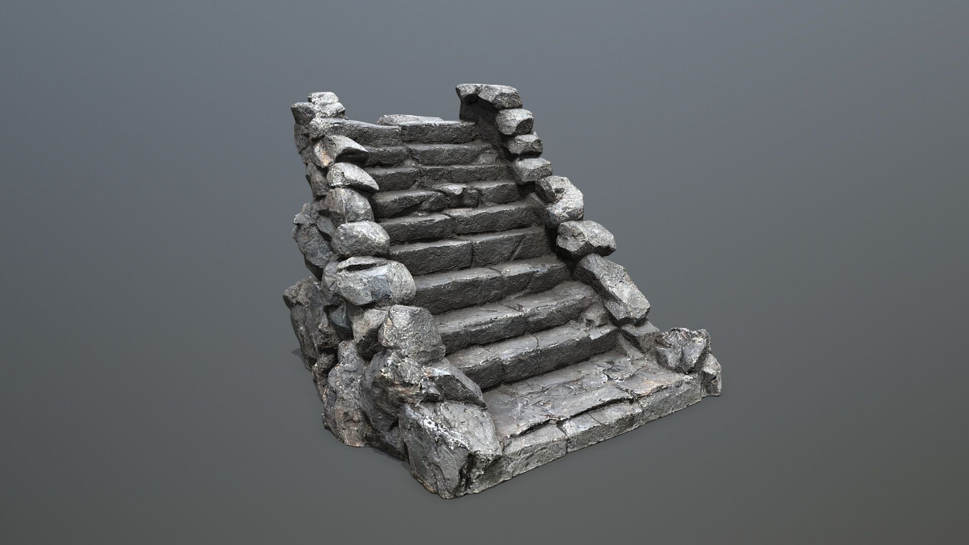 stairs Low-poly 3D model_3