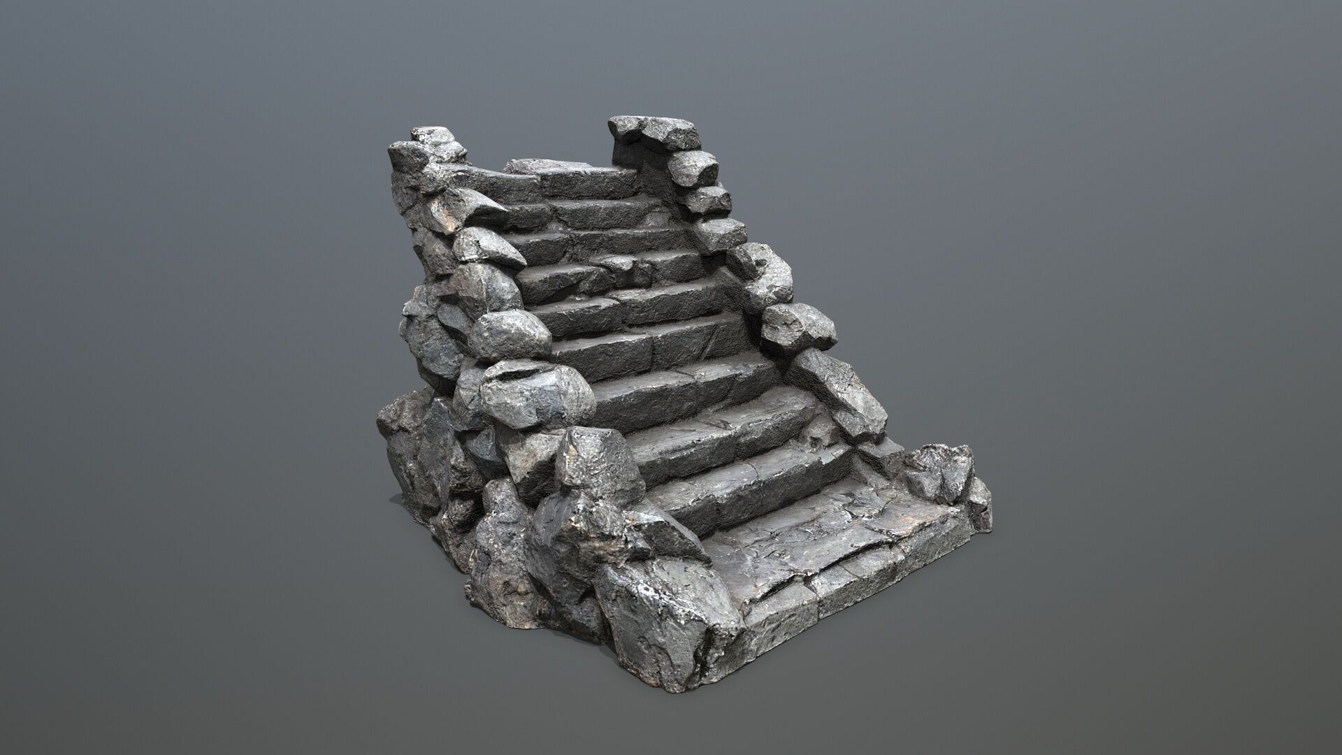 stairs Low-poly 3D model_11