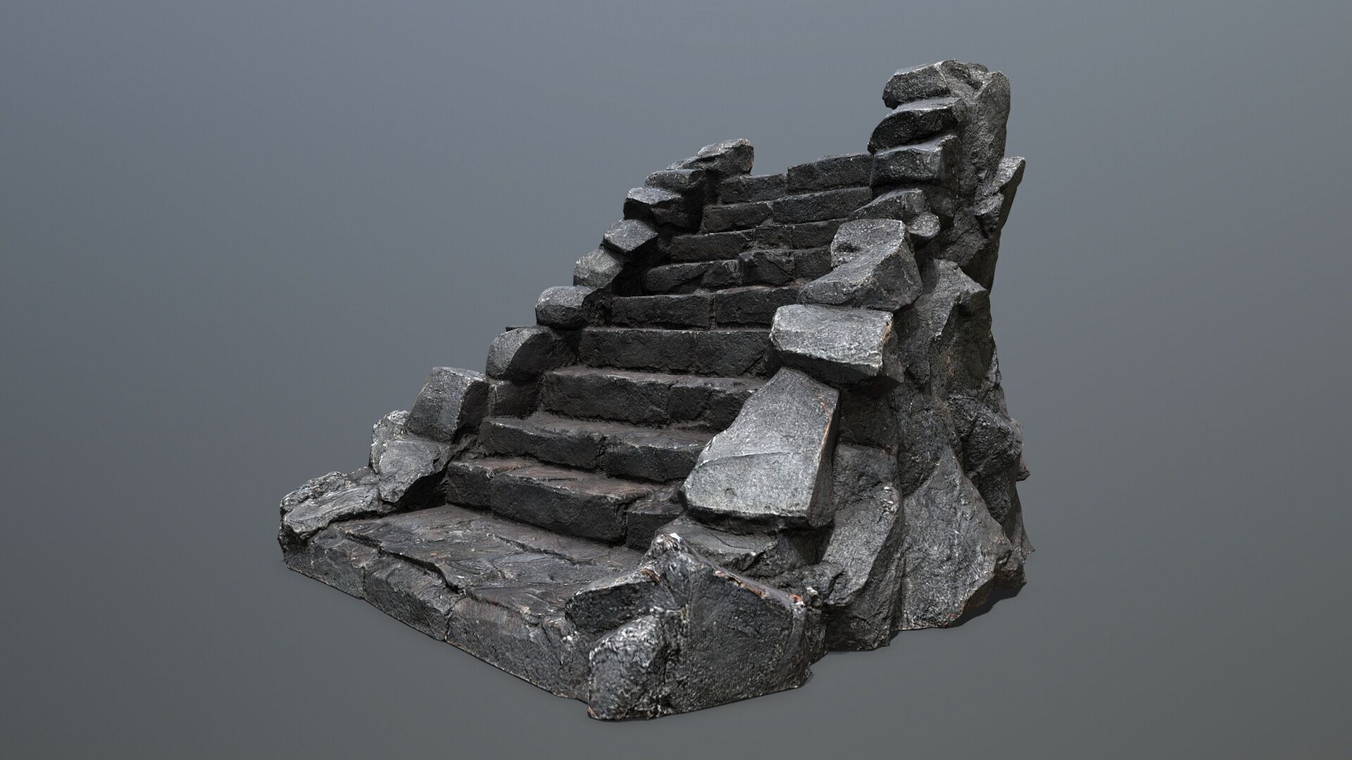 stairs Low-poly 3D model_1