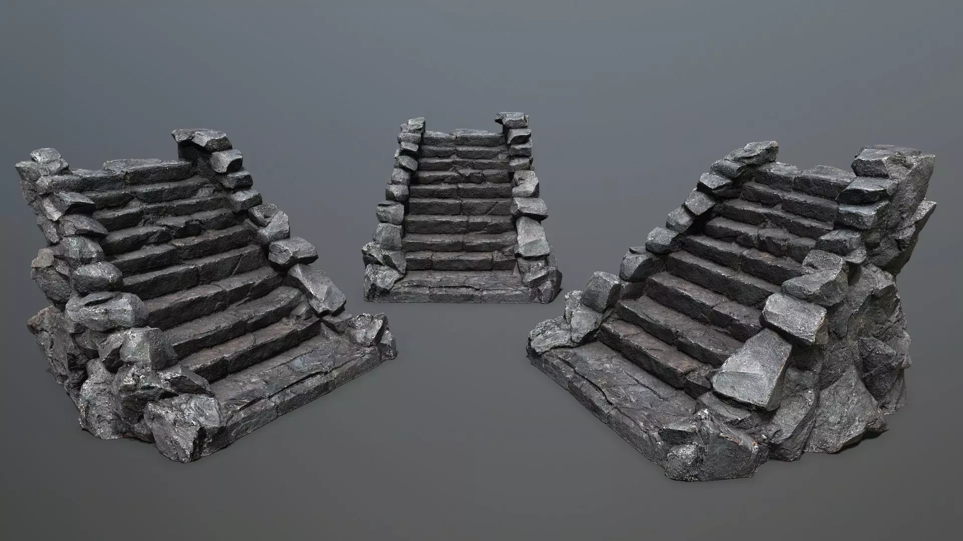 stairs Low-poly 3D model_0