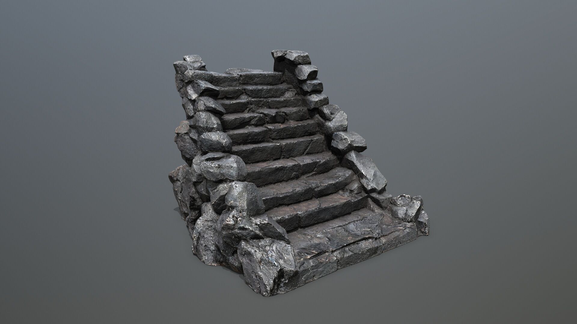 stairs Low-poly 3D model_3