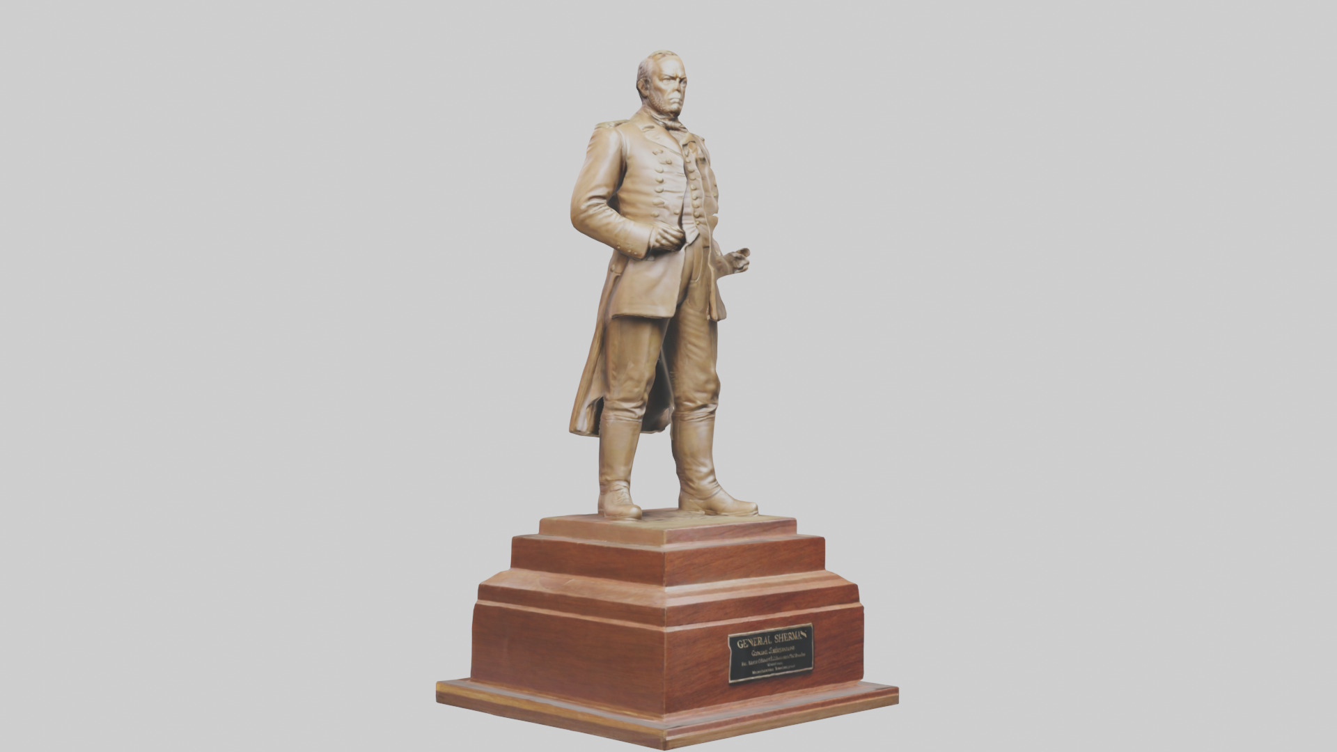 General Sherman statue model Low-poly 3D model_11