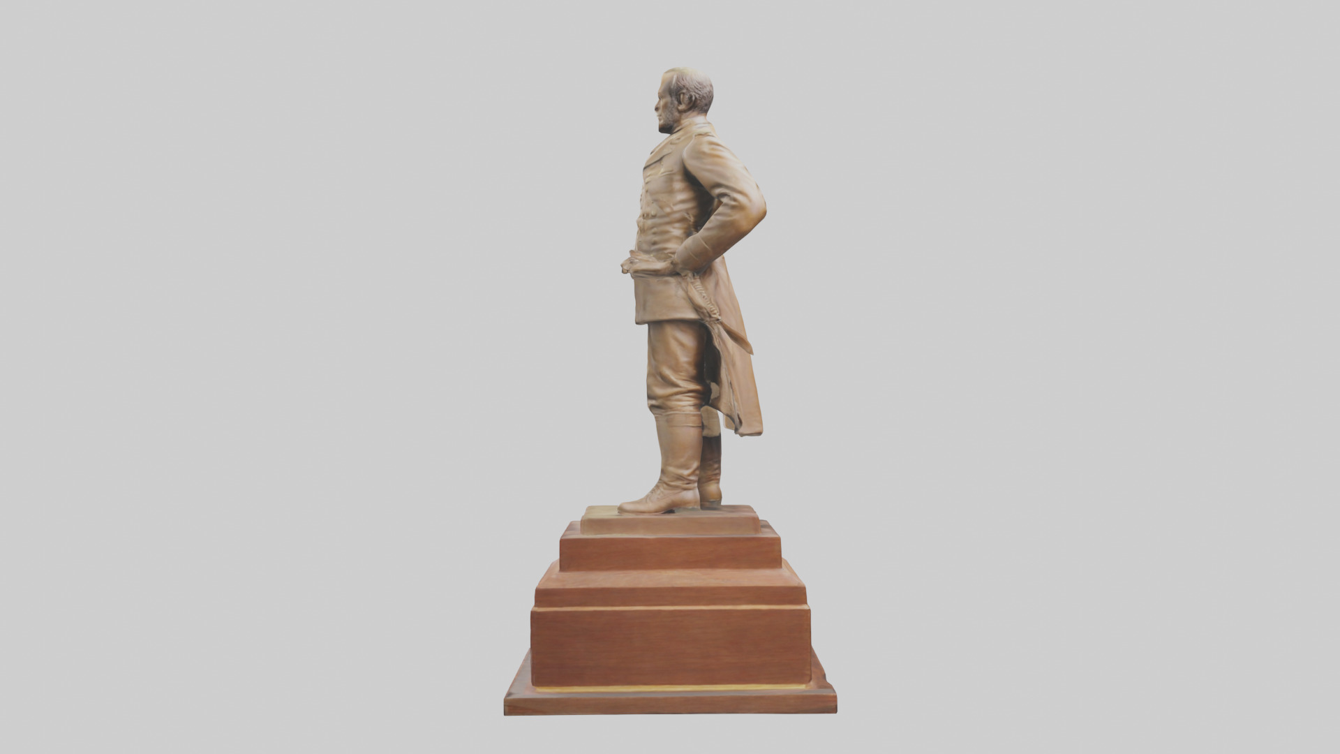 General Sherman statue model Low-poly 3D model_12