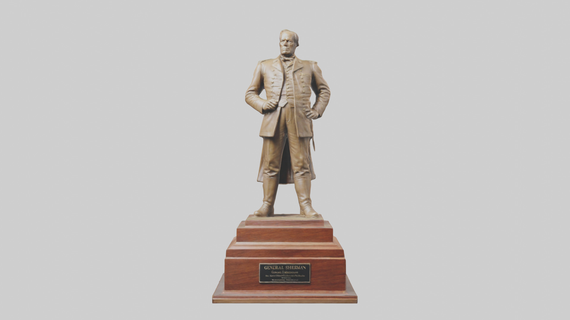 General Sherman statue model Low-poly 3D model_9