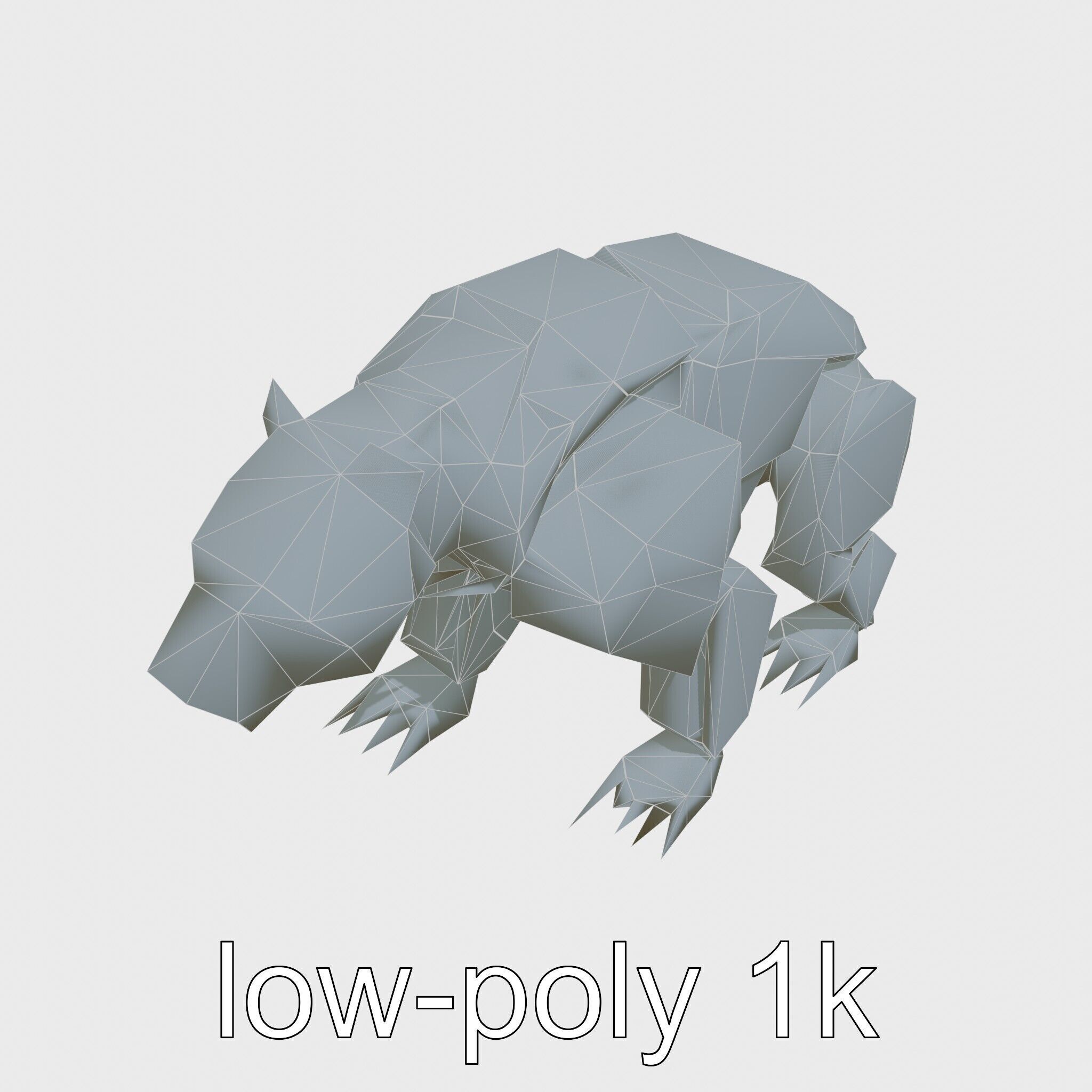 Robotic Grizzly Bear with Hydraulic Metal Limbs Low-poly 3D model_13