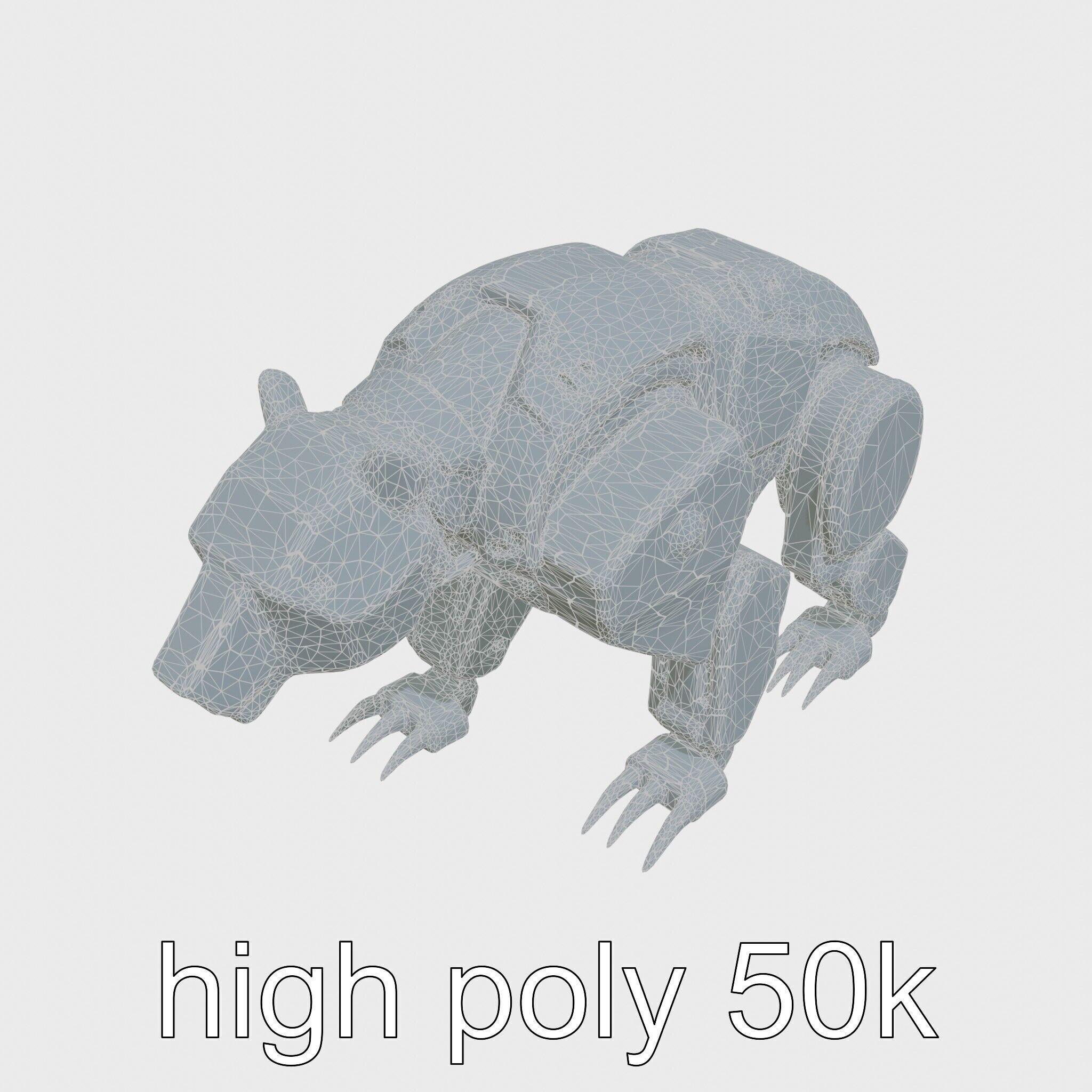 Robotic Grizzly Bear with Hydraulic Metal Limbs Low-poly 3D model_24