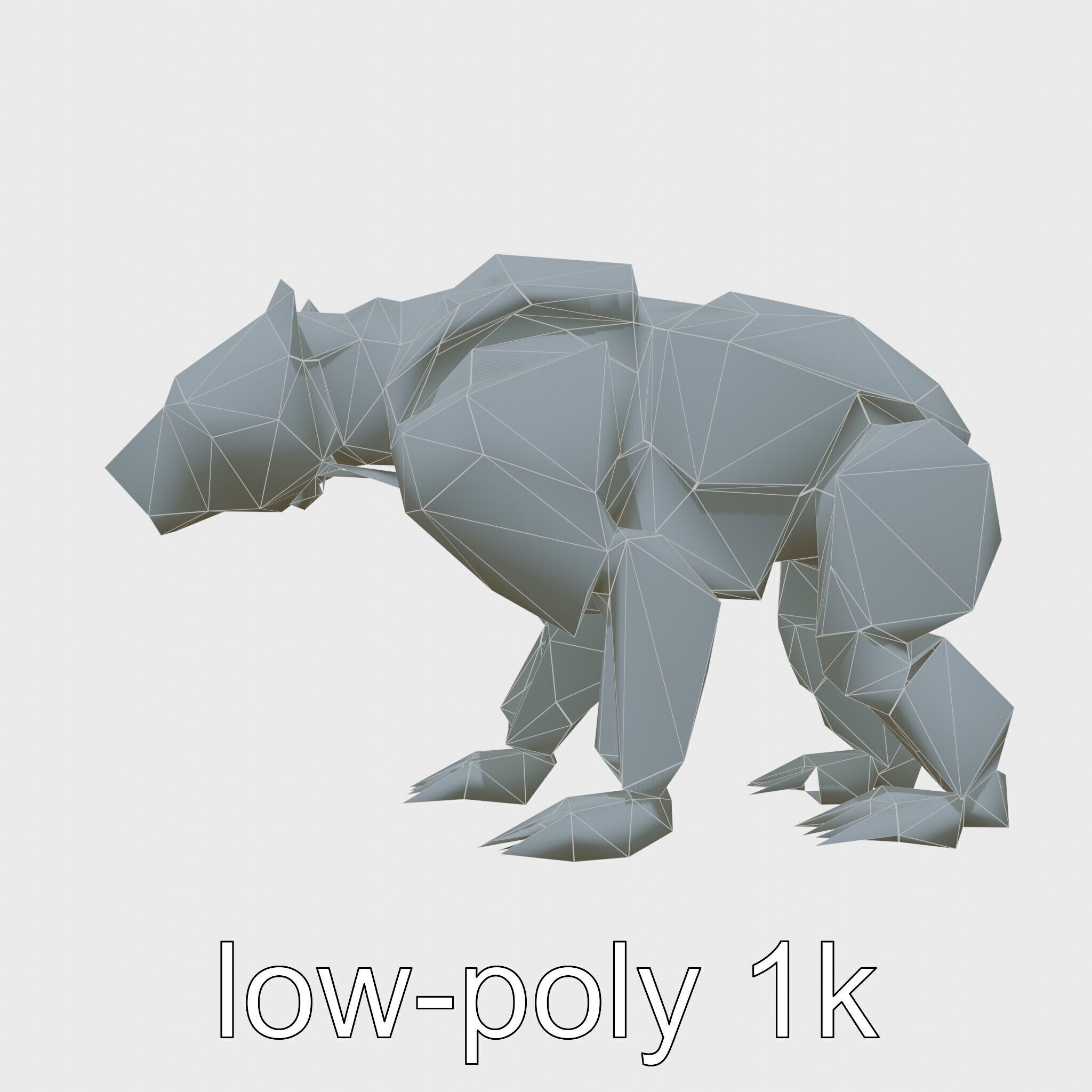 Robotic Grizzly Bear with Hydraulic Metal Limbs Low-poly 3D model_19