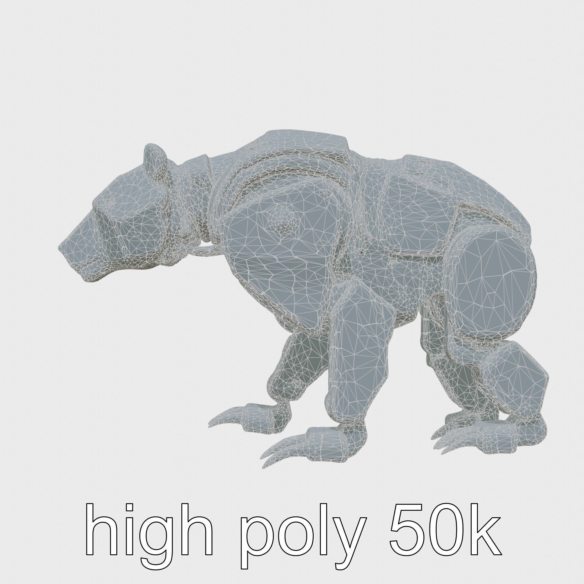 Robotic Grizzly Bear with Hydraulic Metal Limbs Low-poly 3D model_28