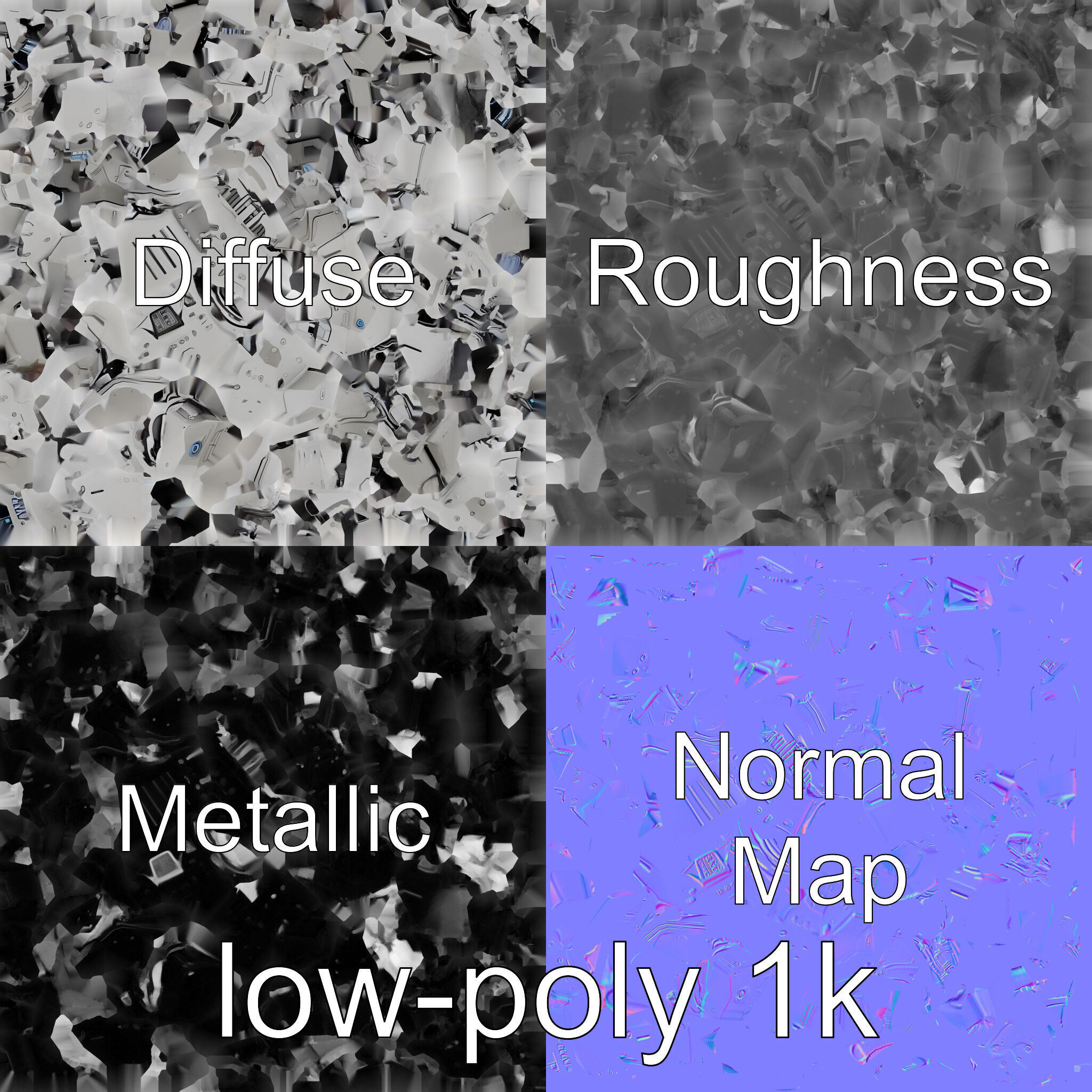 Robotic Grizzly Bear with Hydraulic Metal Limbs Low-poly 3D model_4