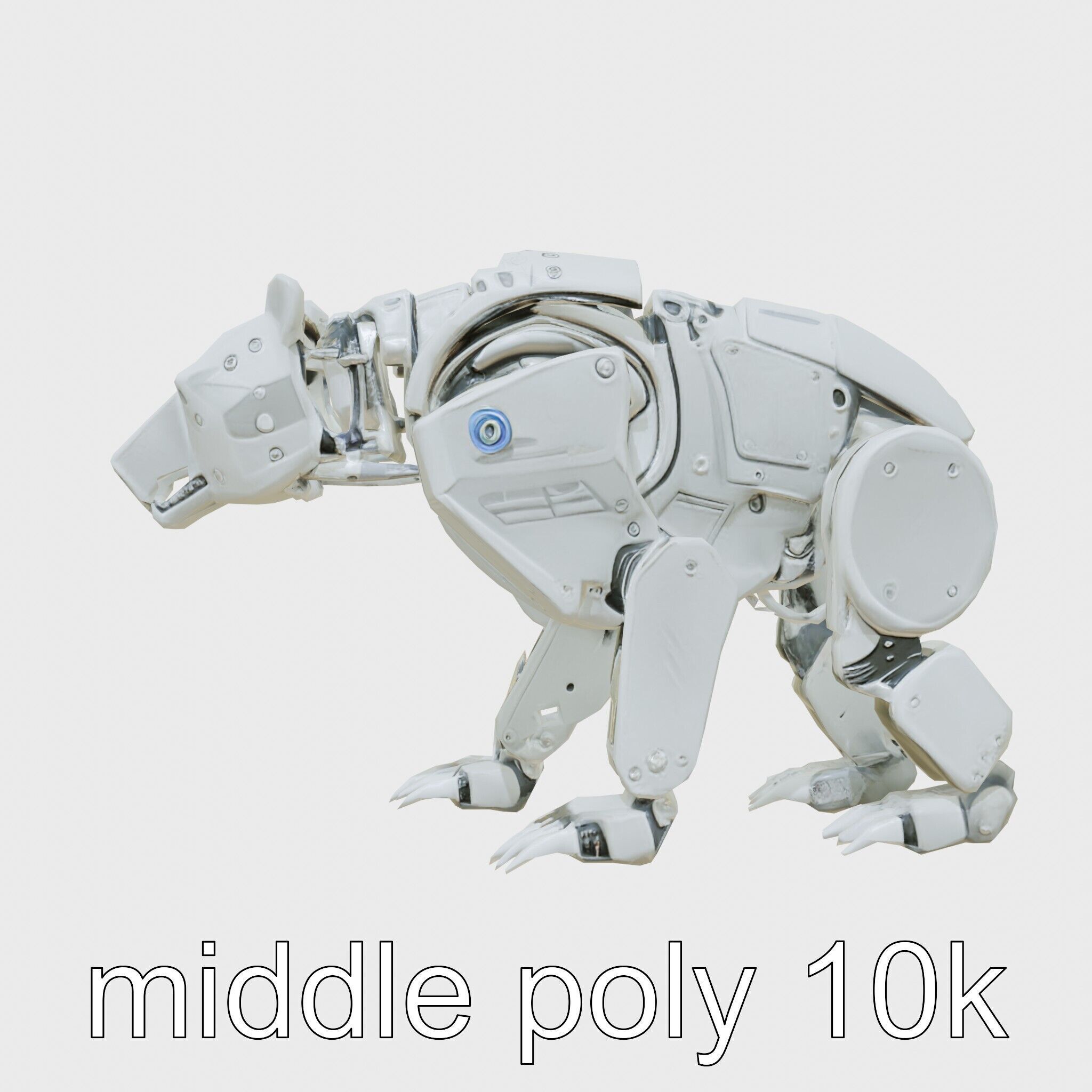 Robotic Grizzly Bear with Hydraulic Metal Limbs Low-poly 3D model_22