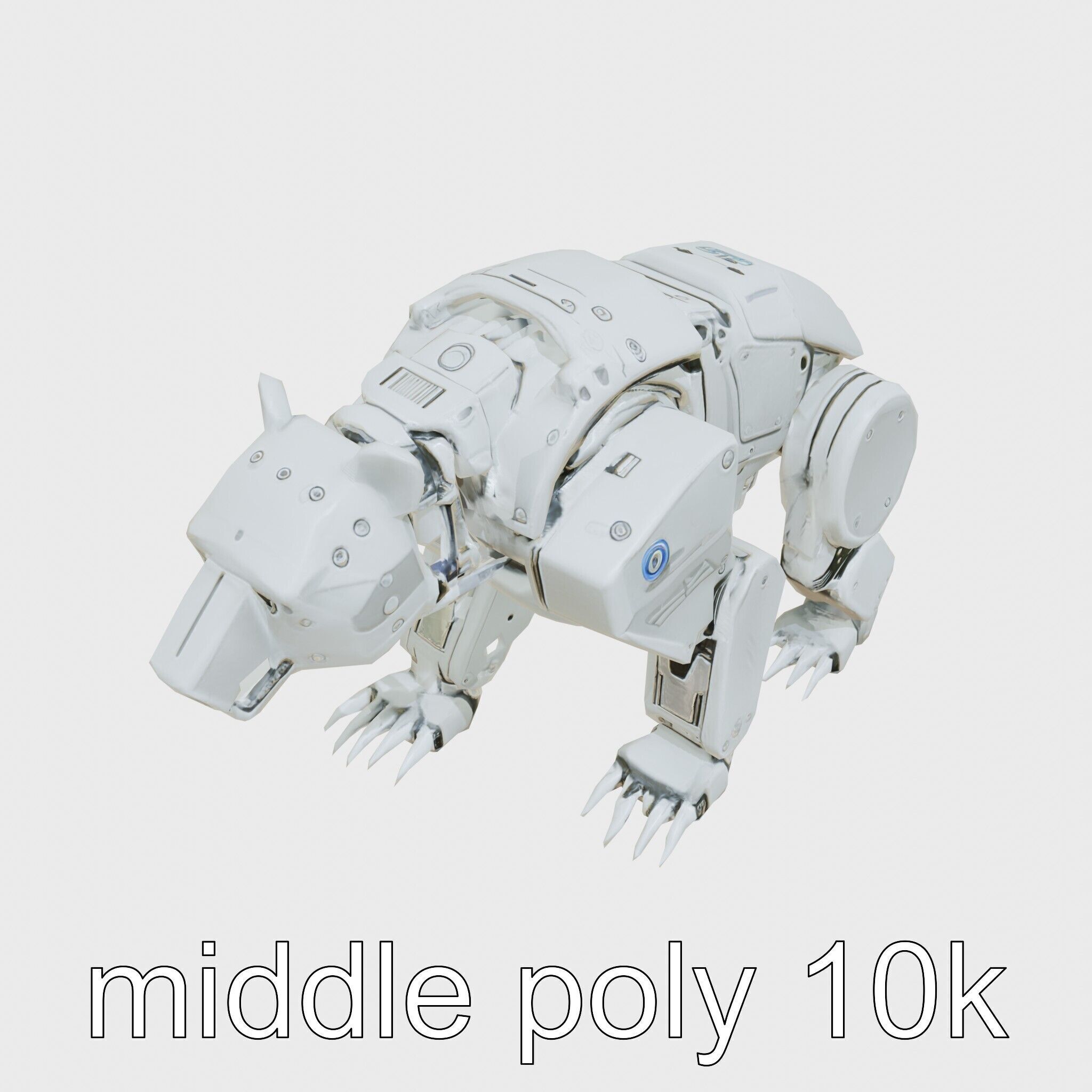 Robotic Grizzly Bear with Hydraulic Metal Limbs Low-poly 3D model_12