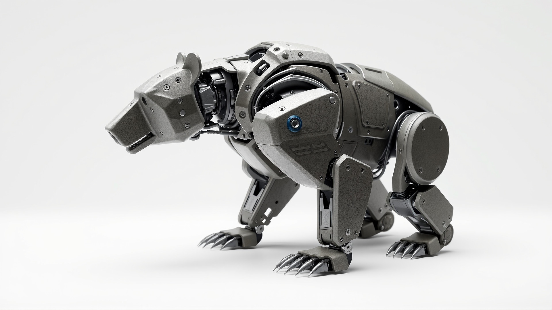 Robotic Grizzly Bear with Hydraulic Metal Limbs Low-poly 3D model_6