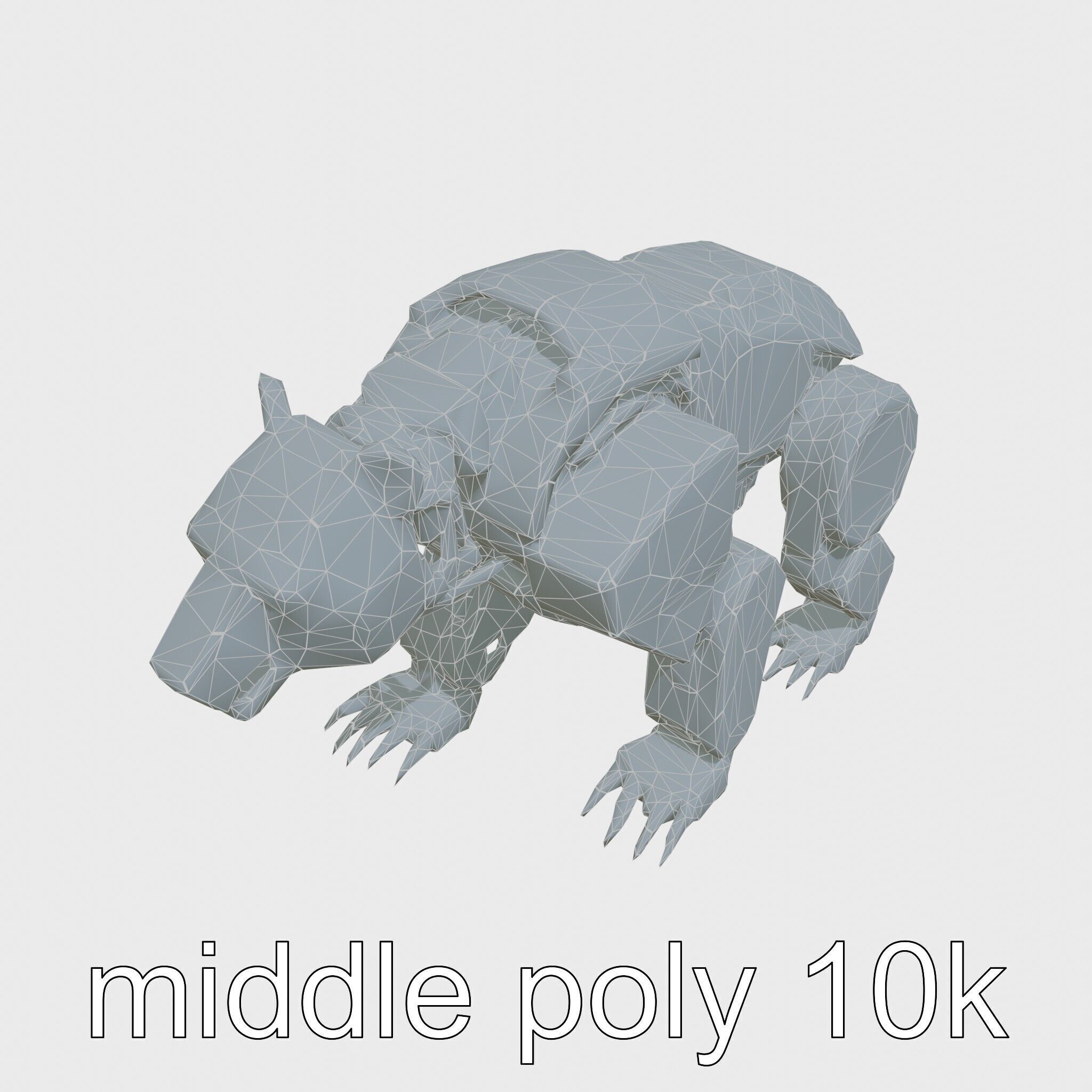 Robotic Grizzly Bear with Hydraulic Metal Limbs Low-poly 3D model_26