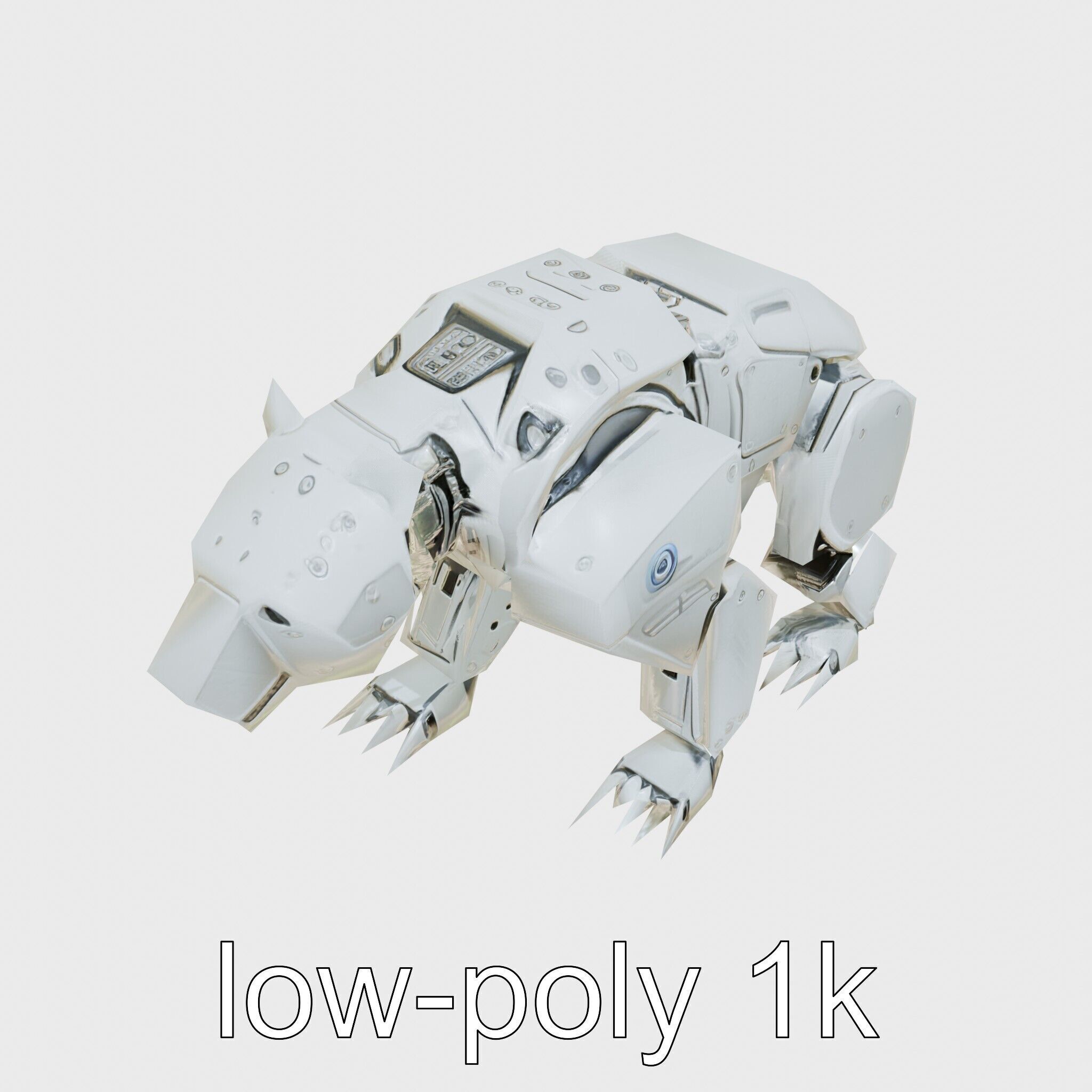 Robotic Grizzly Bear with Hydraulic Metal Limbs Low-poly 3D model_32