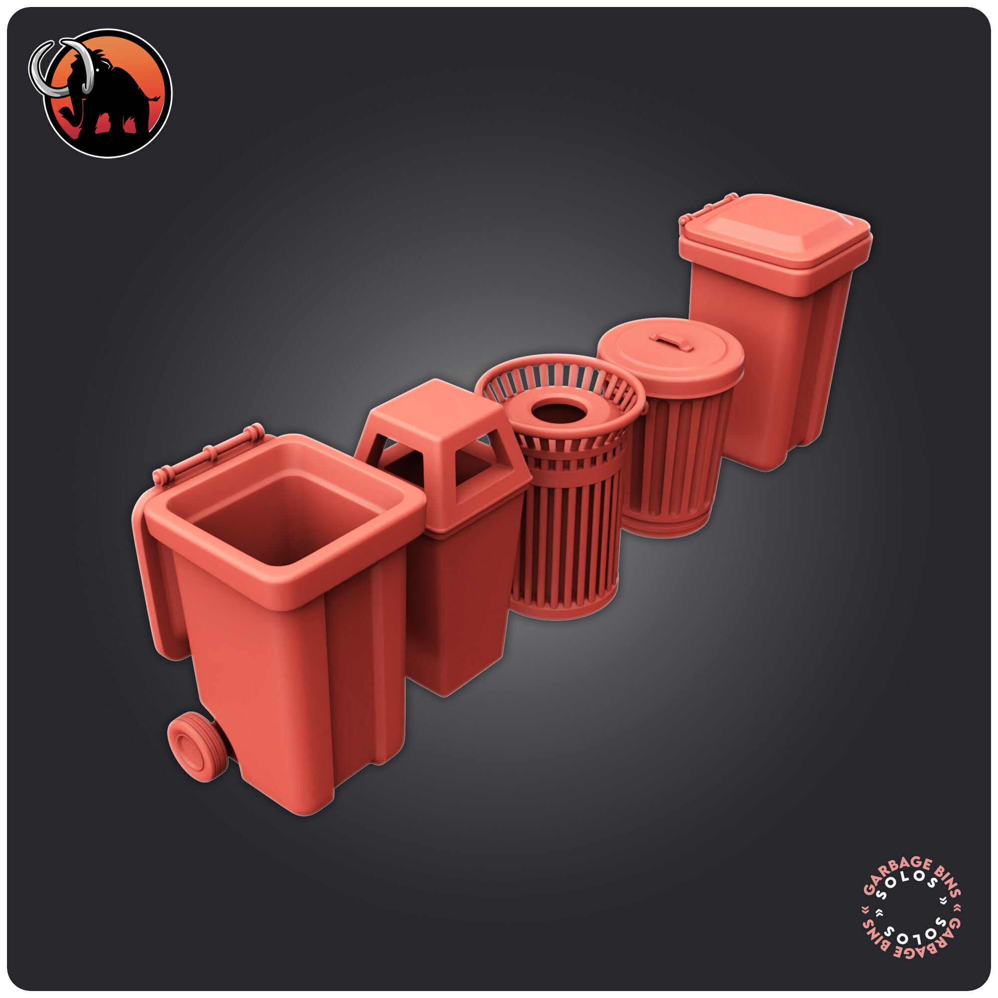Garbage bins 3D print model_2