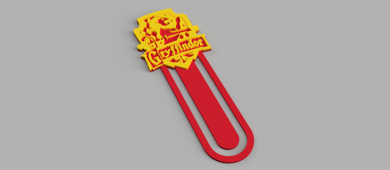 gryffindor crest harry potter bookmark 3D print model_2