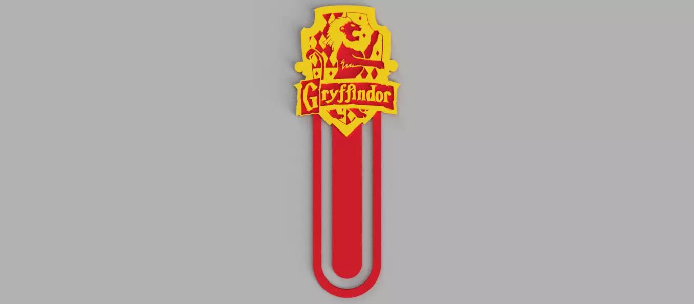 gryffindor crest harry potter bookmark 3D print model_0
