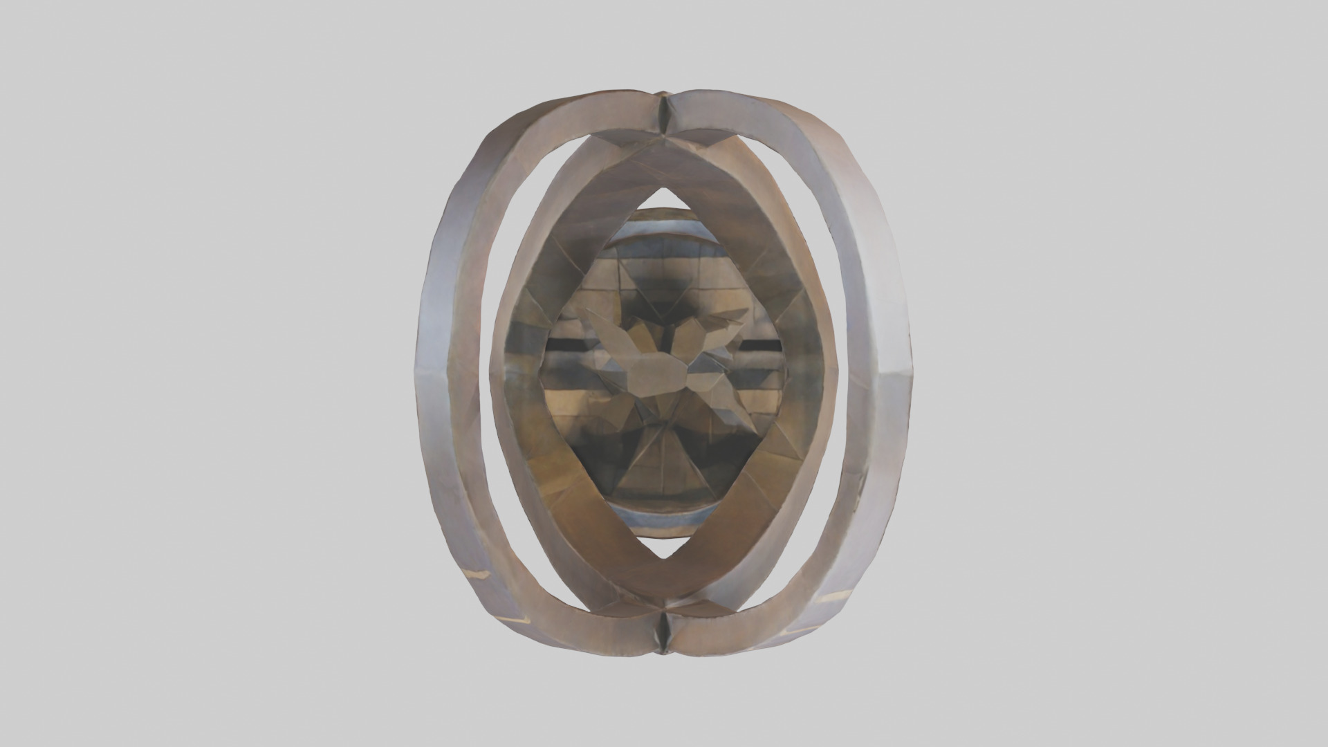 Geometric sculpture model Low-poly 3D model_14