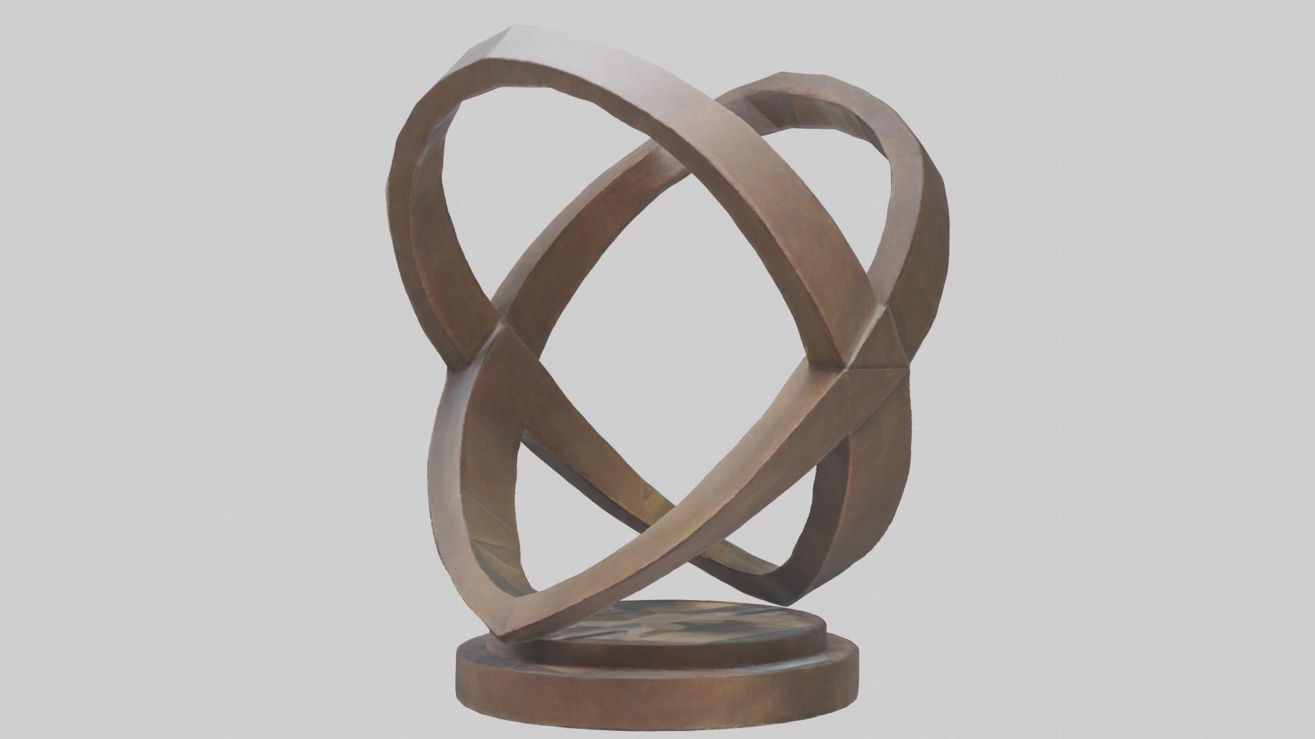 Geometric sculpture model Low-poly 3D model_1
