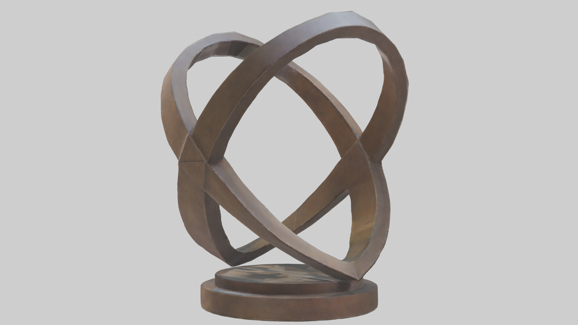 Geometric sculpture model Low-poly 3D model_2