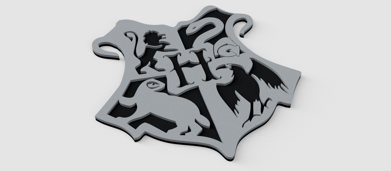 harry potter hogwarts crest wall painting 3D print model_1